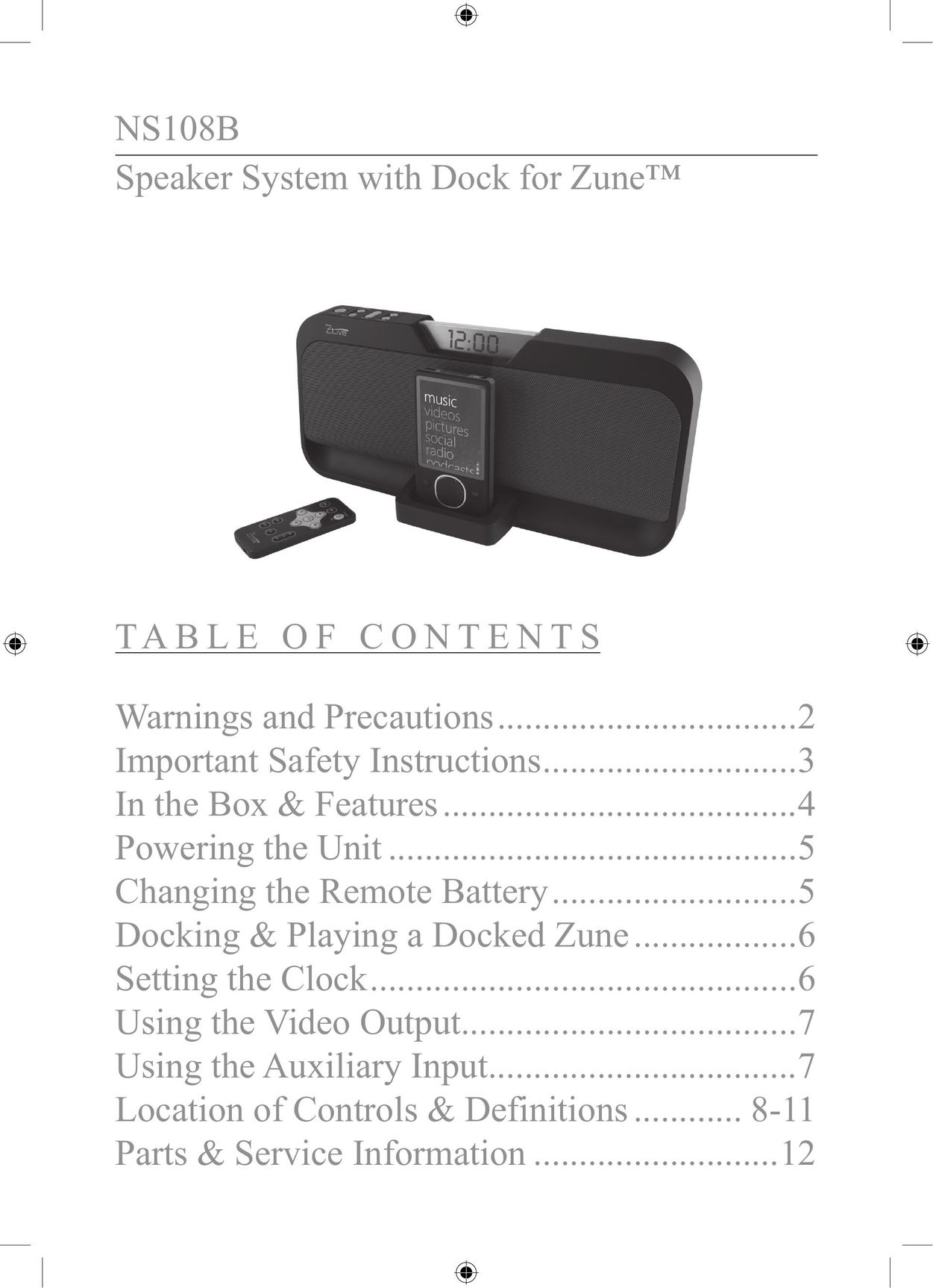 iLive NS108B Speaker System User Manual