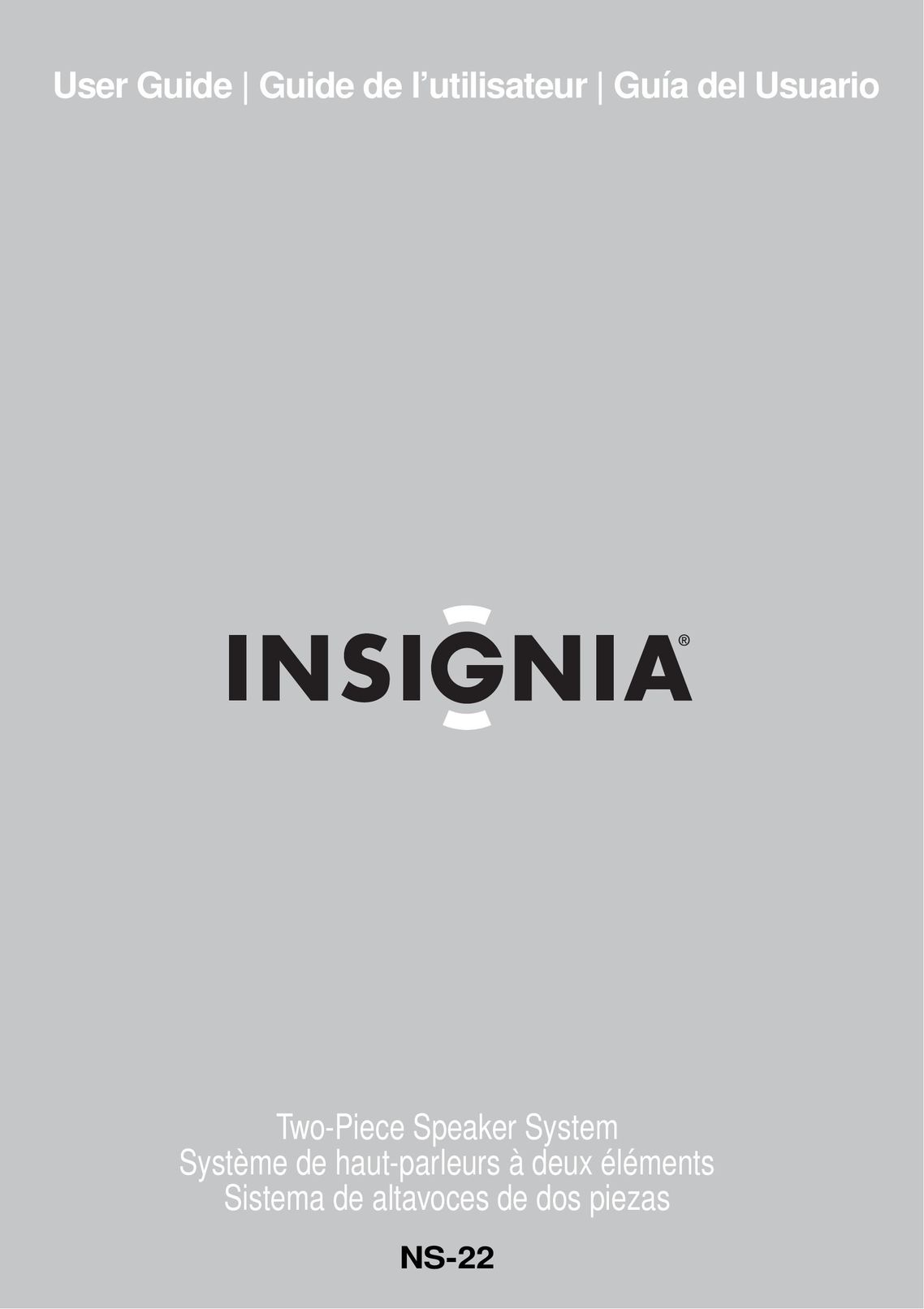 Insignia NS-22 Speaker System User Manual