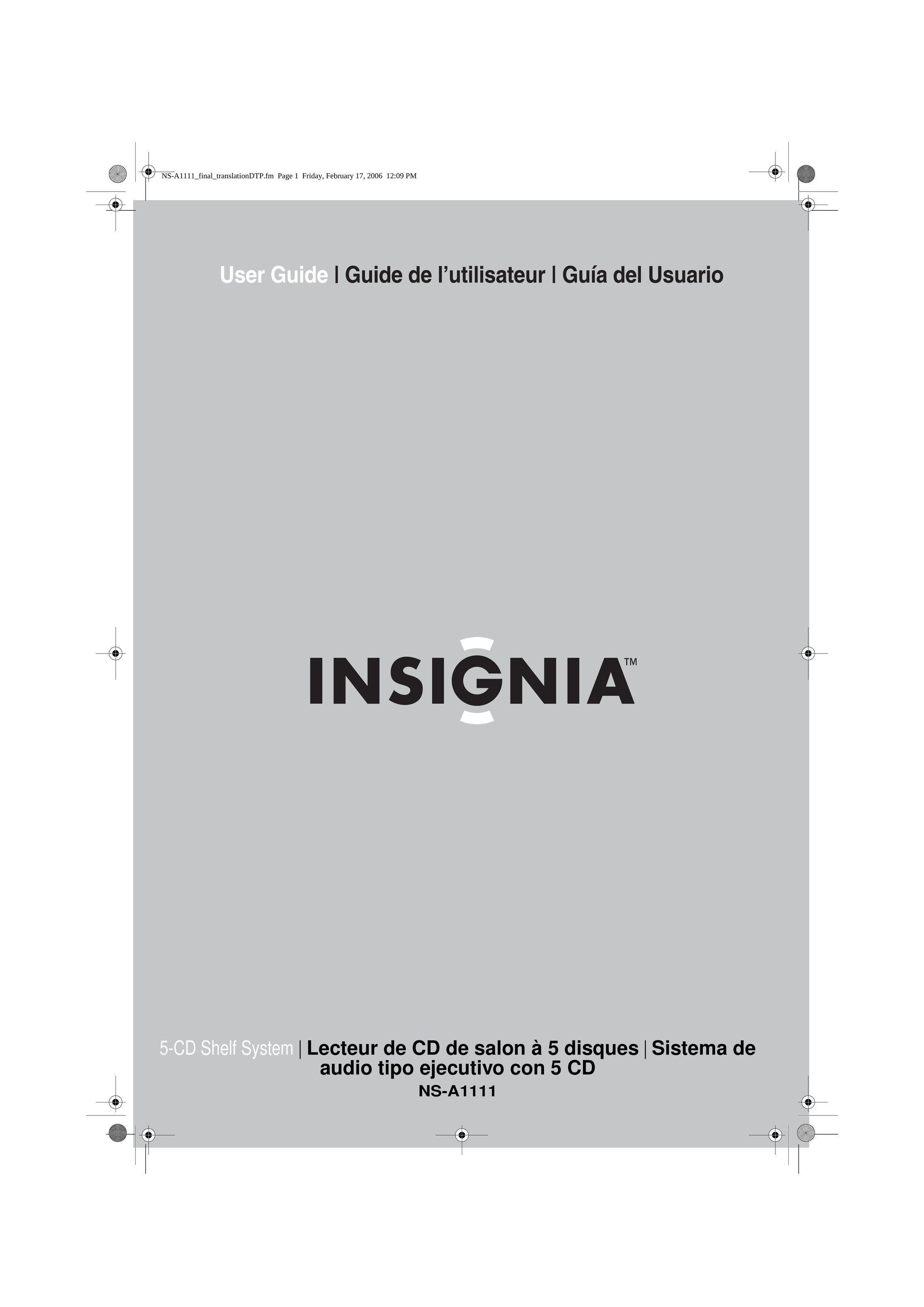 Insignia NS-A1111 Speaker System User Manual