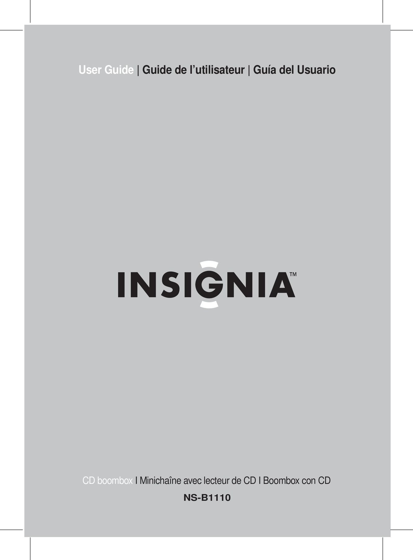 Insignia NS-B1110 Speaker System User Manual