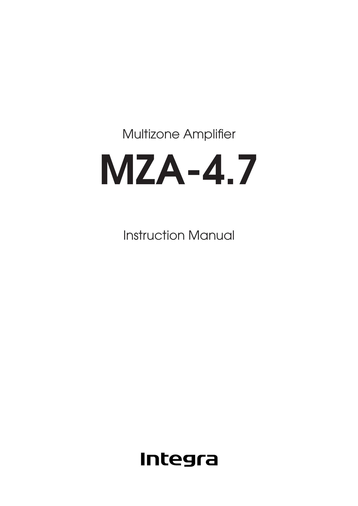 Integra MZA-4.7 Speaker System User Manual