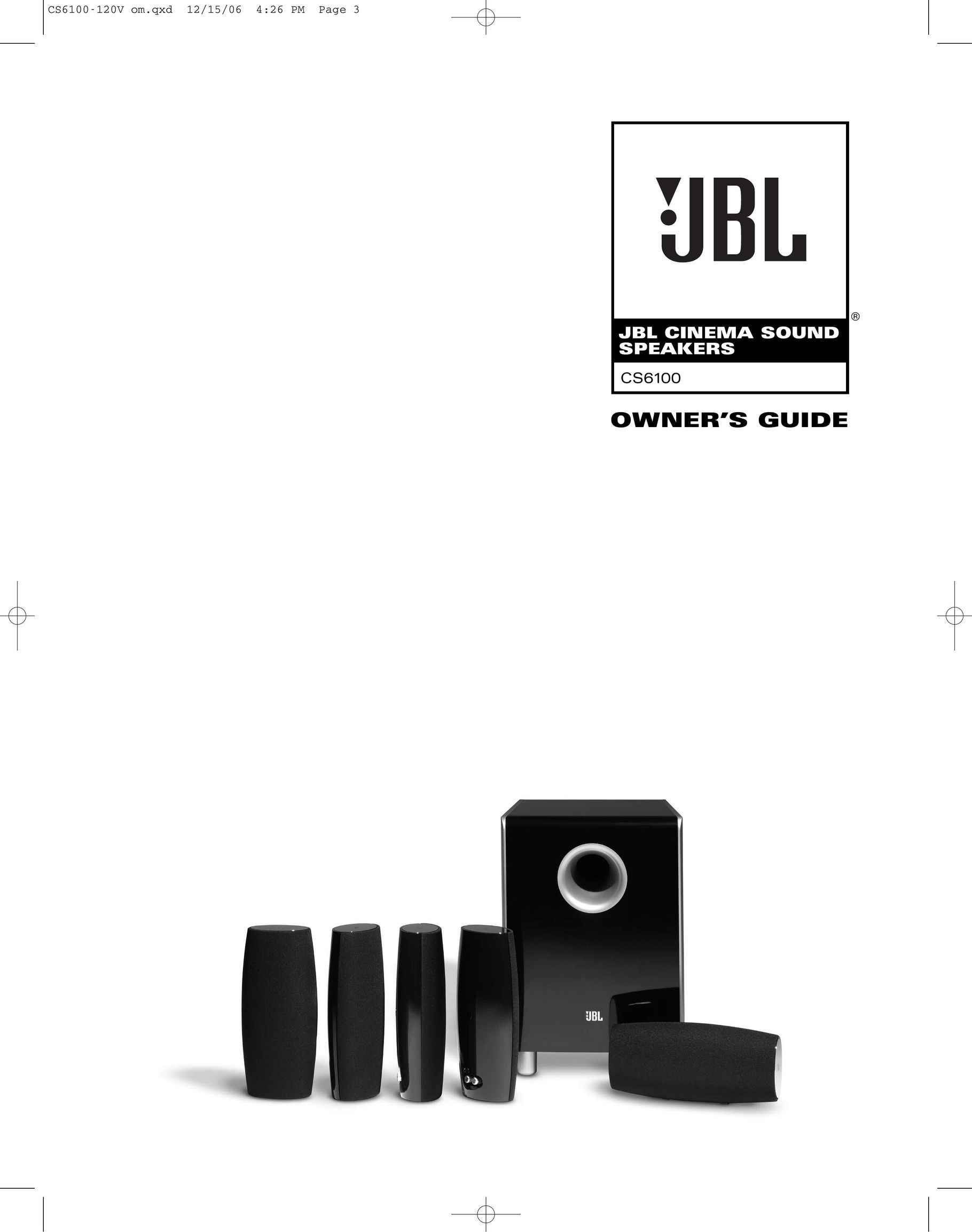 JBL CS6100 Speaker System User Manual