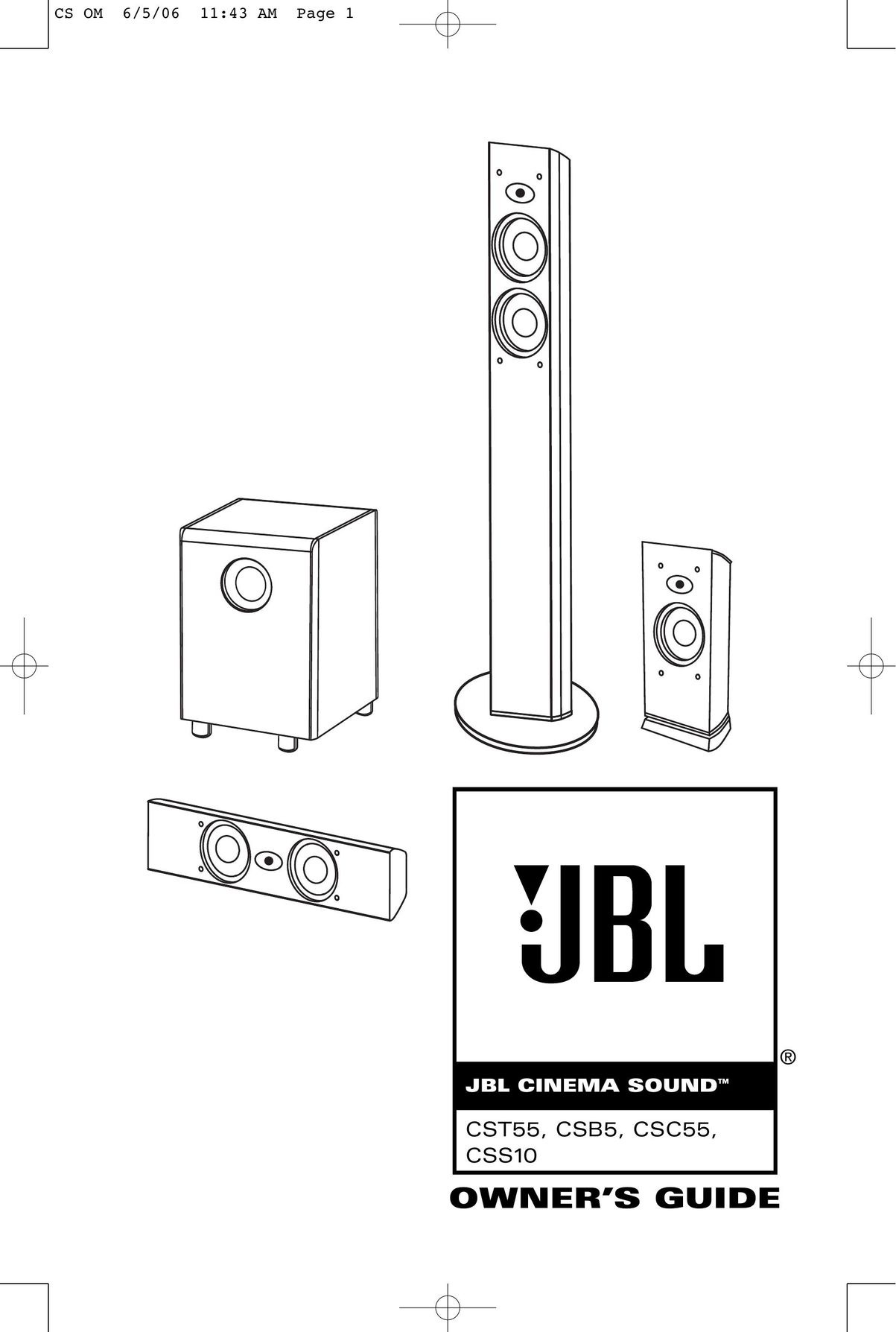 JBL CSB5 Speaker System User Manual