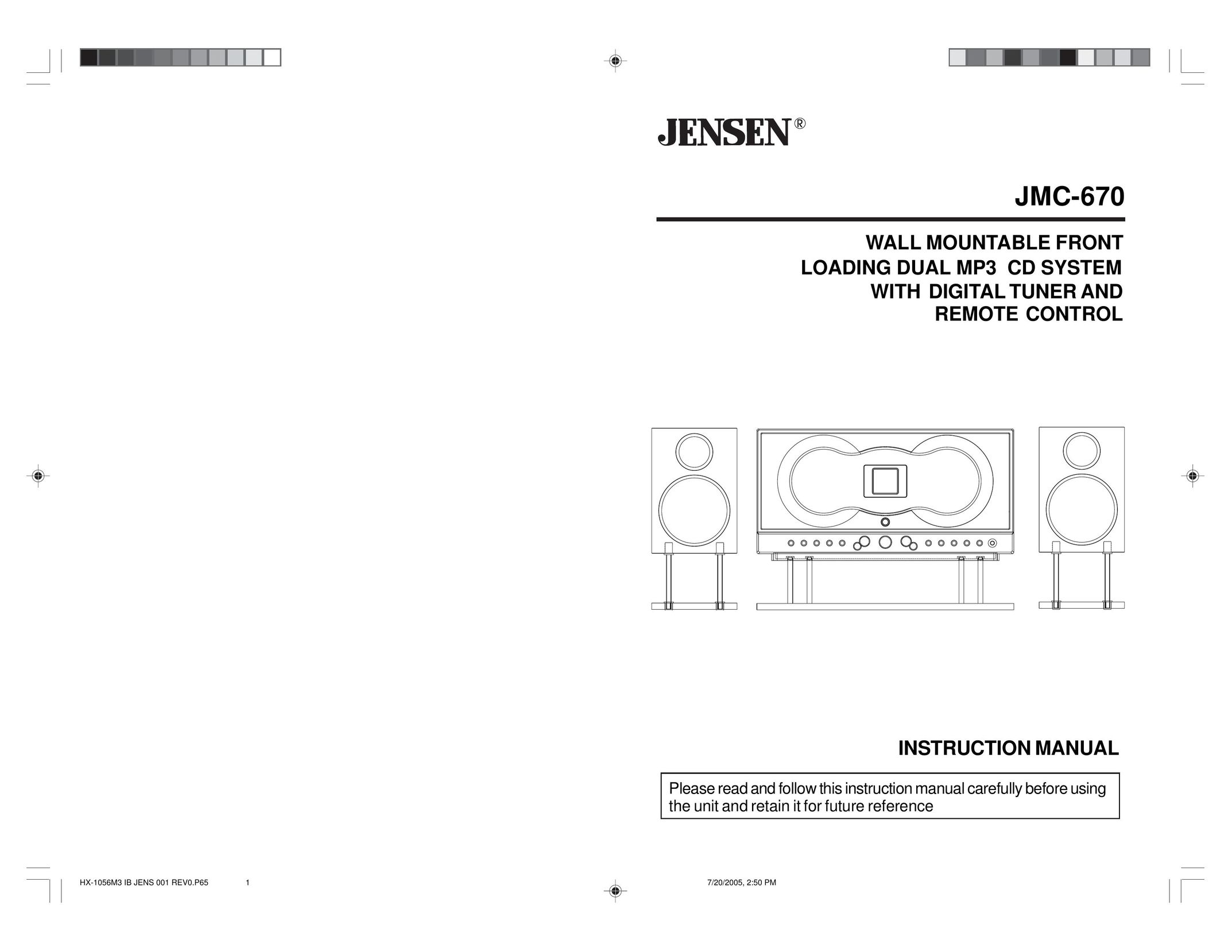 Jensen JMC-670 Speaker System User Manual