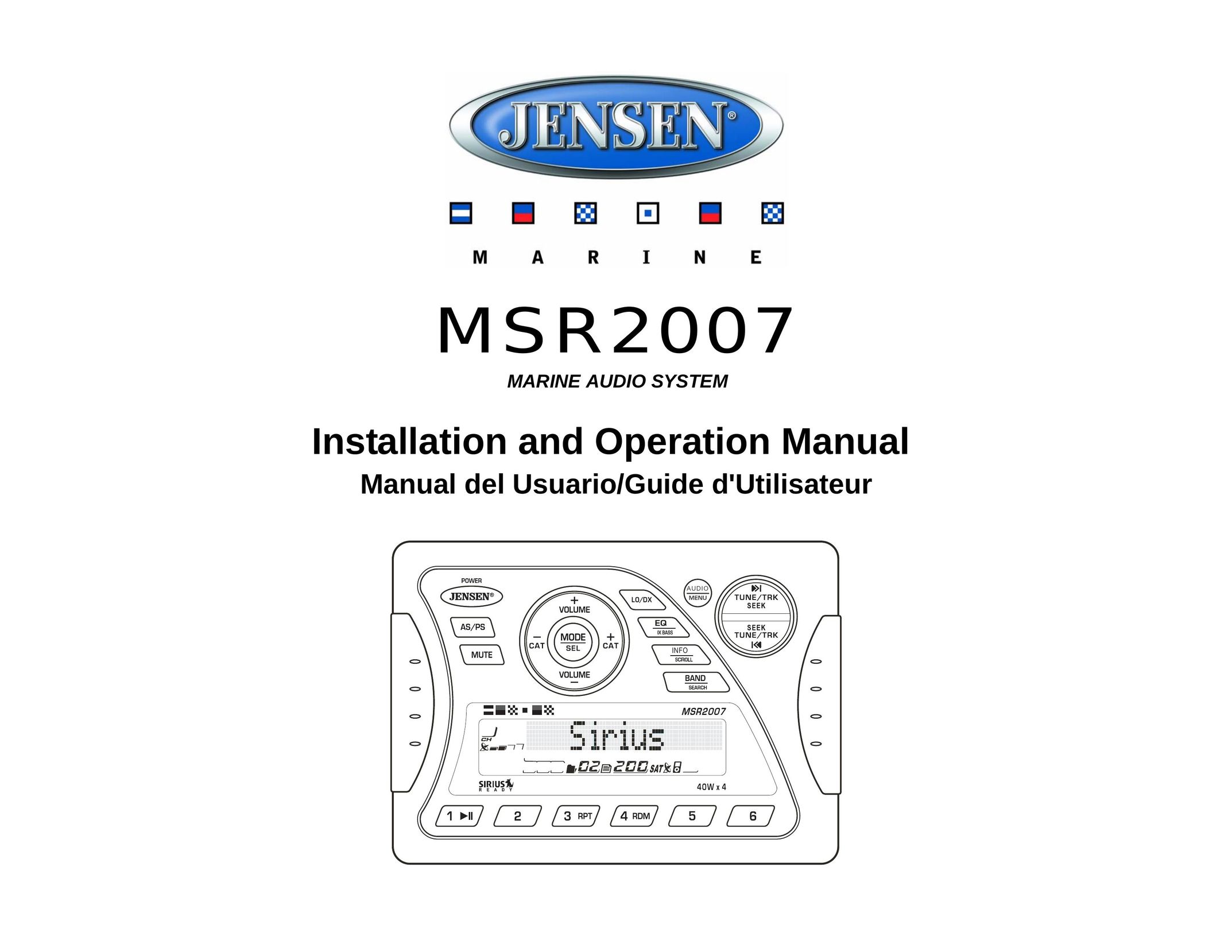 Jensen Tools MSR2007 Speaker System User Manual