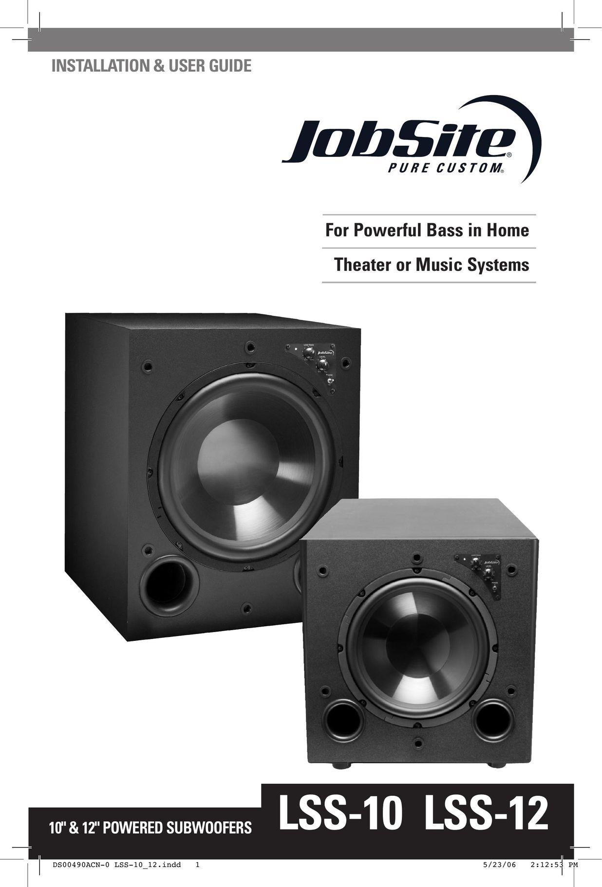 JobSite Systems LSS-10 Speaker System User Manual