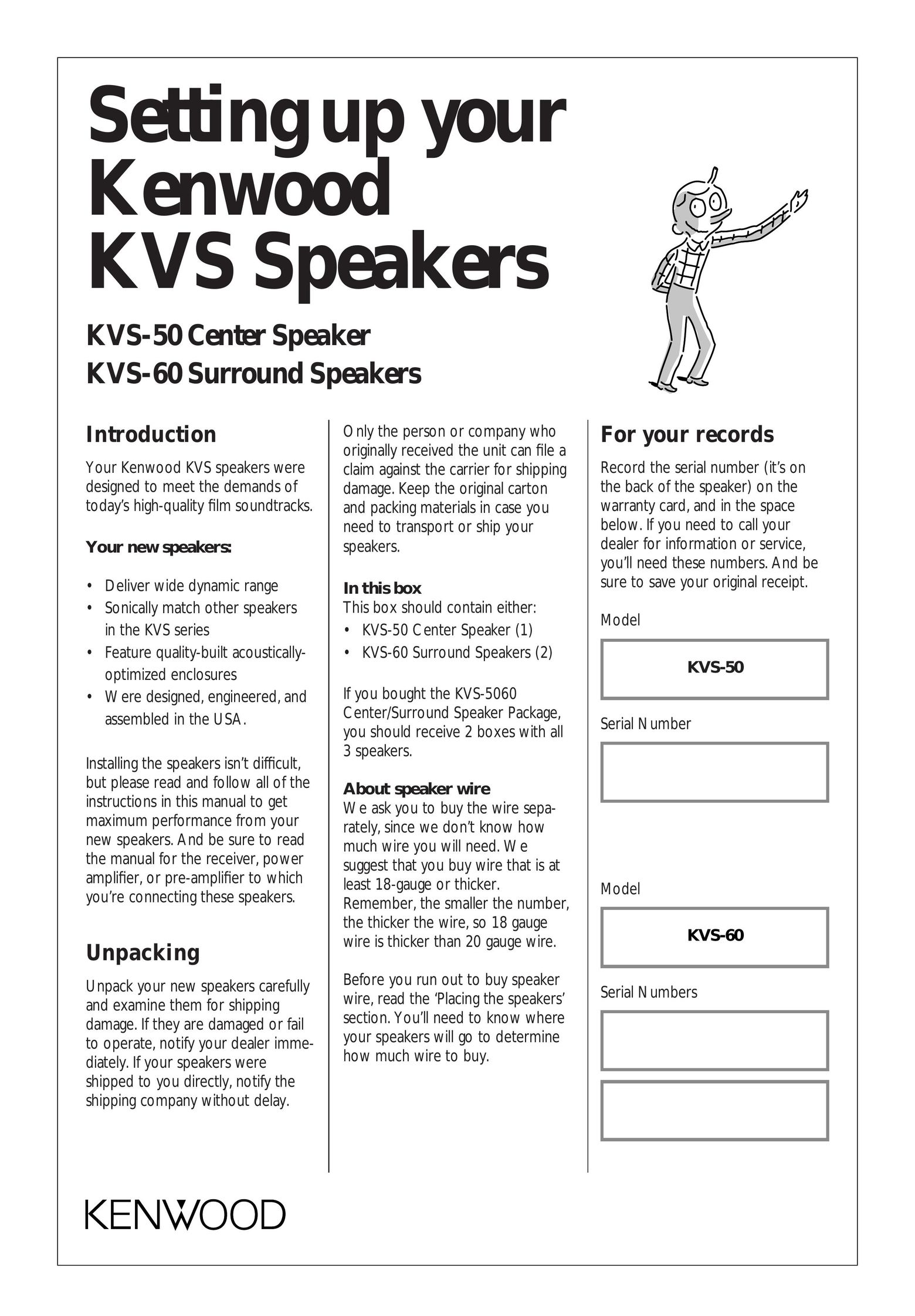 Kenwood KVS-60 Speaker System User Manual