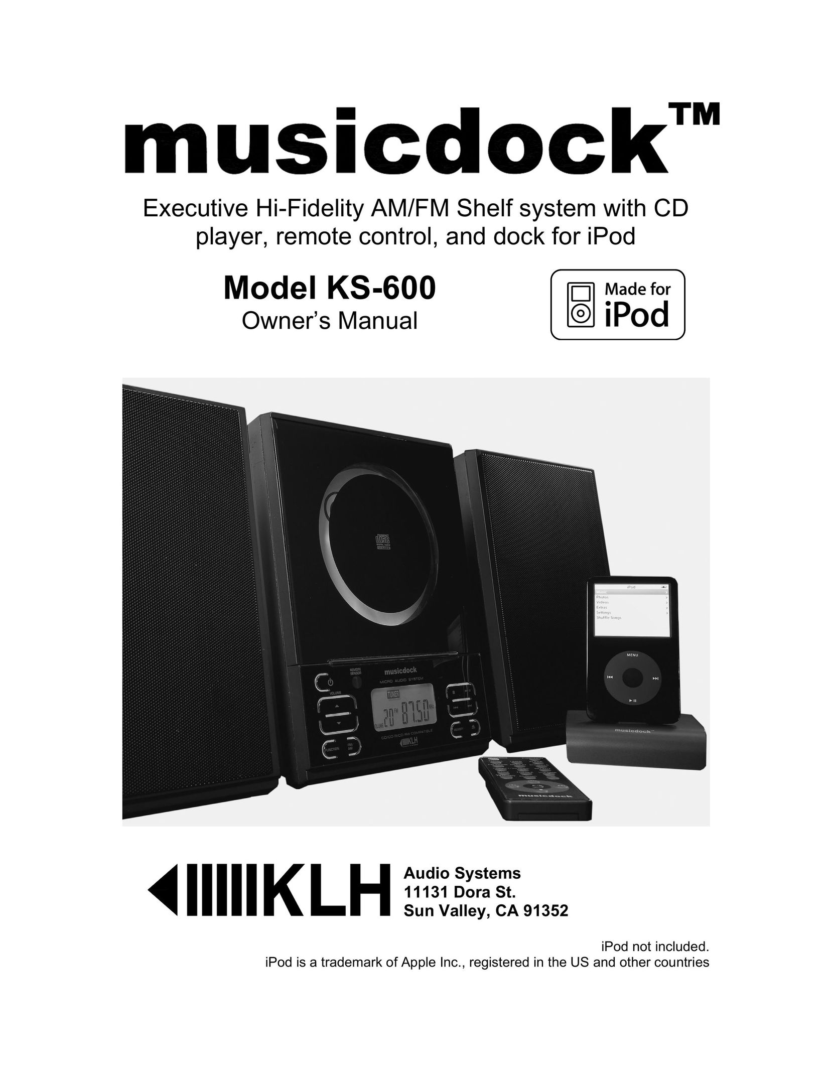 KLH KS-600 Speaker System User Manual