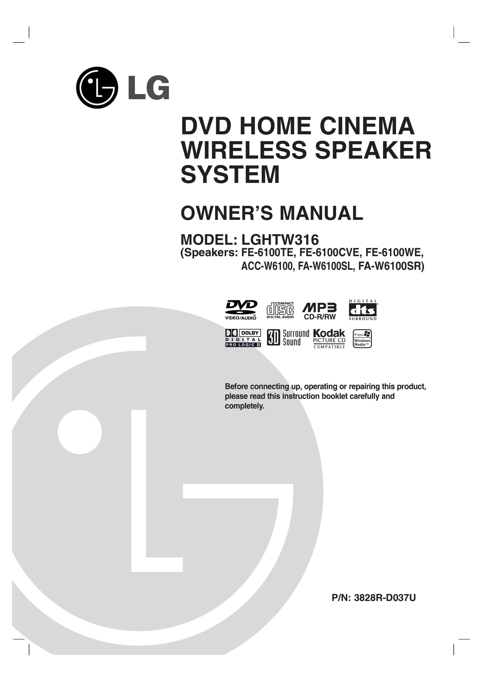 LG Electronics HTW316 Speaker System User Manual