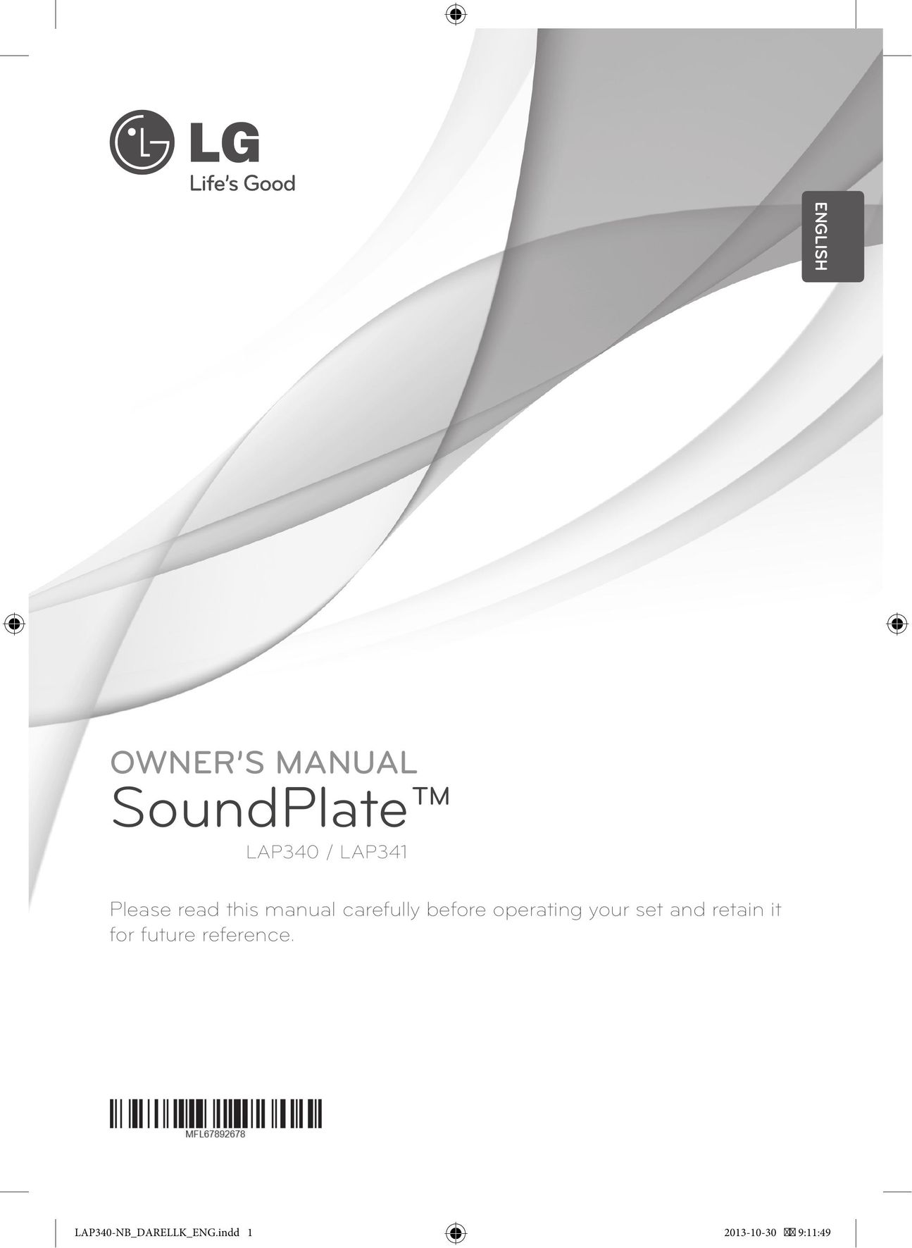LG Electronics LAP340 Speaker System User Manual