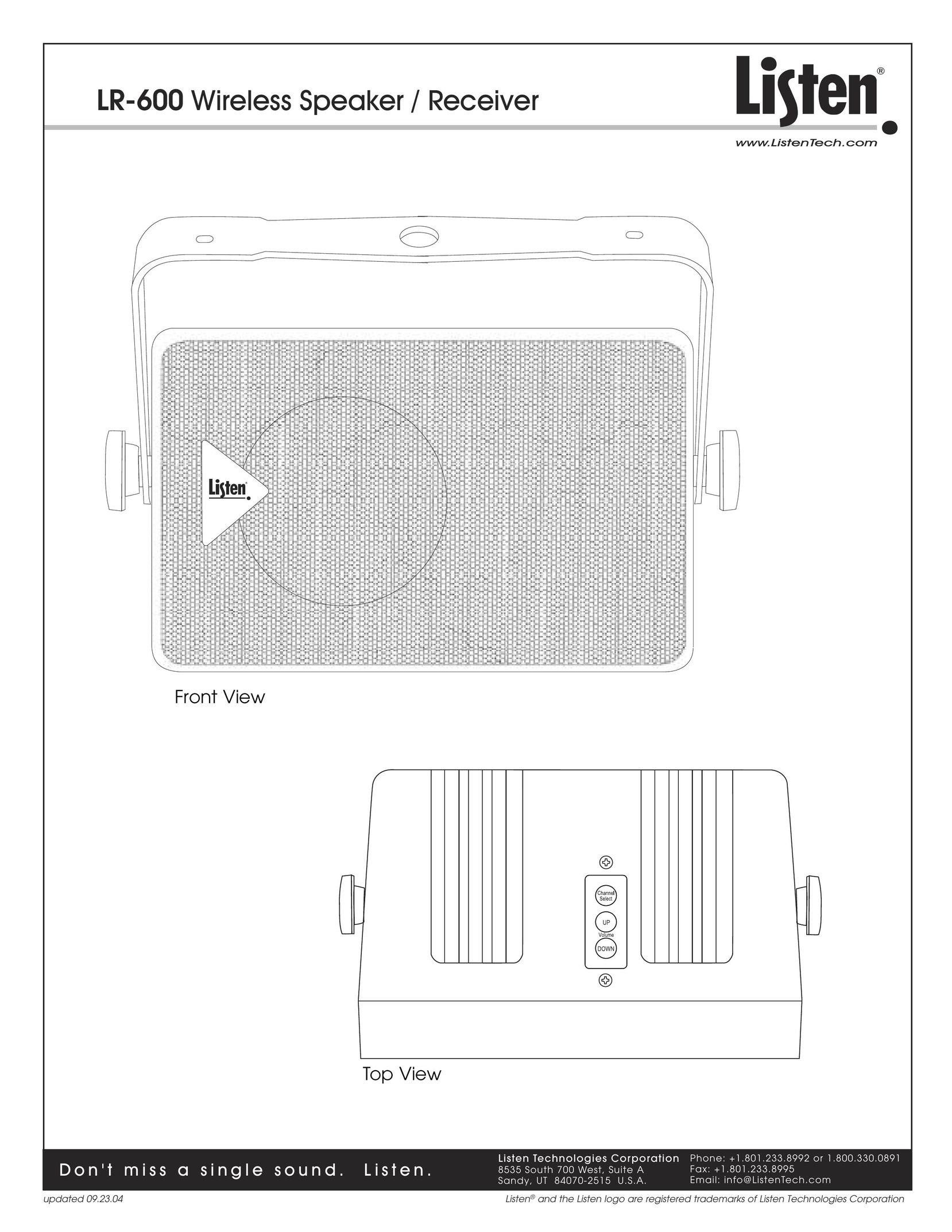 Listen Technologies LR-600 Speaker System User Manual