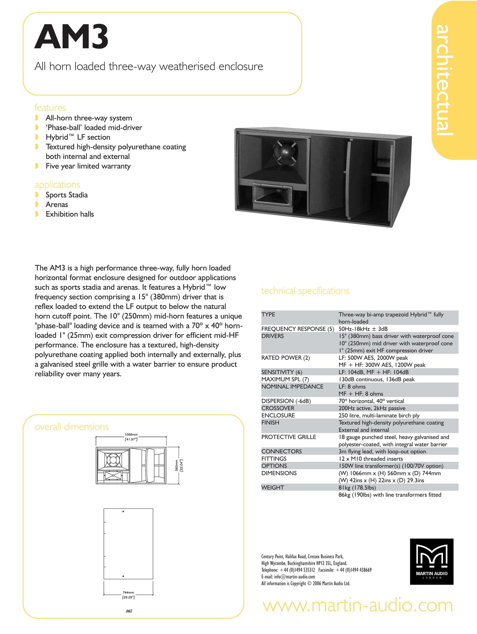 Martin Audio AM3 Speaker System User Manual