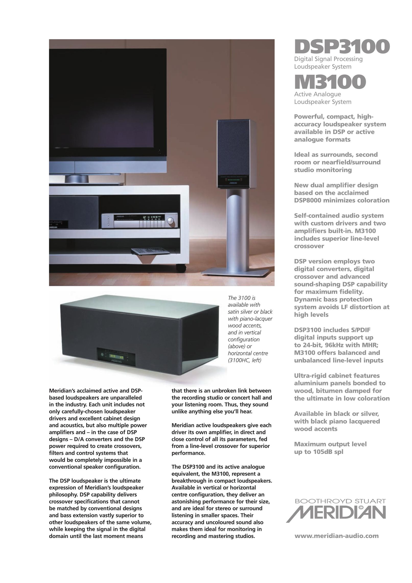 Meridian America M3100 Speaker System User Manual