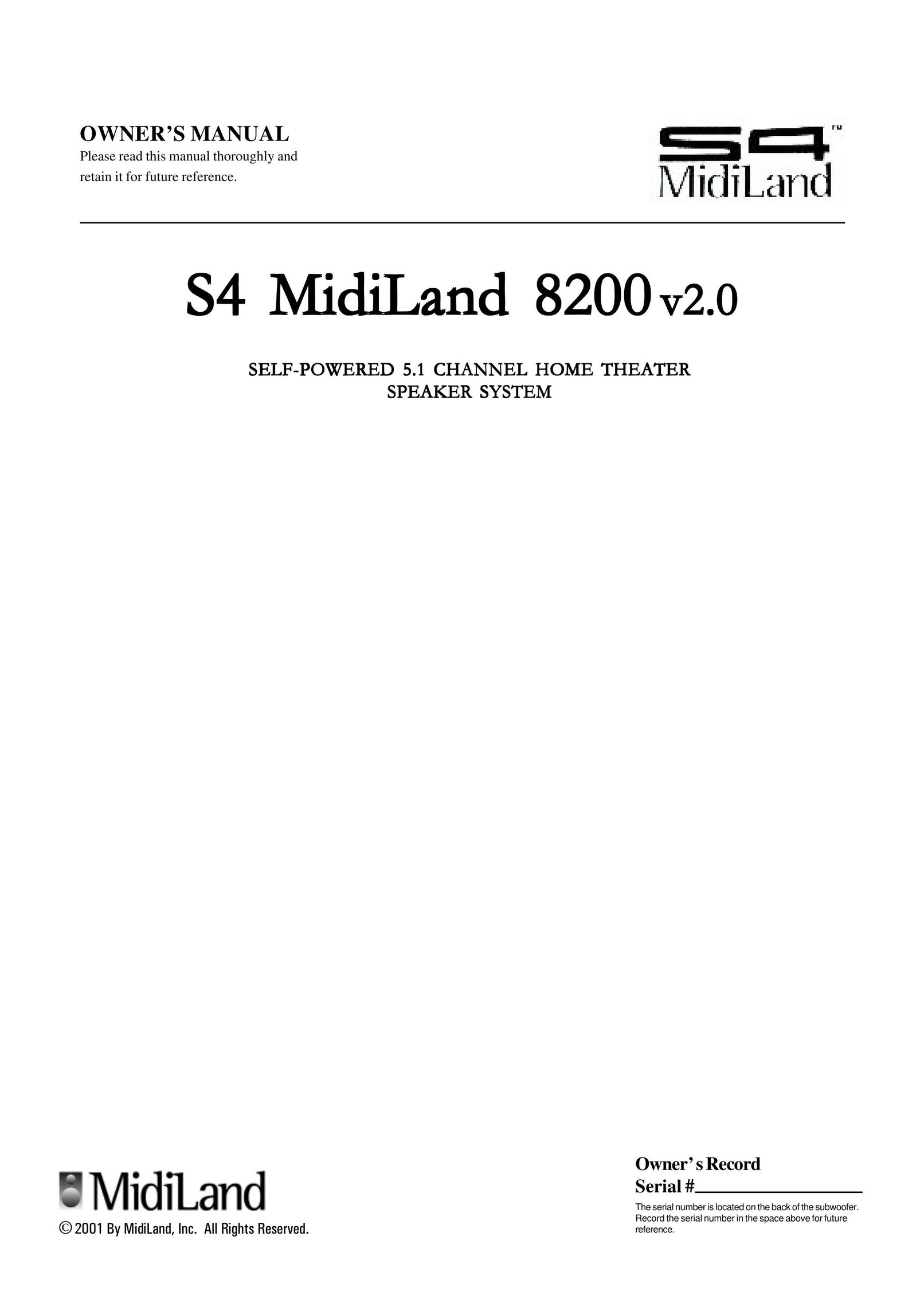 MidiLand 8200 Speaker System User Manual