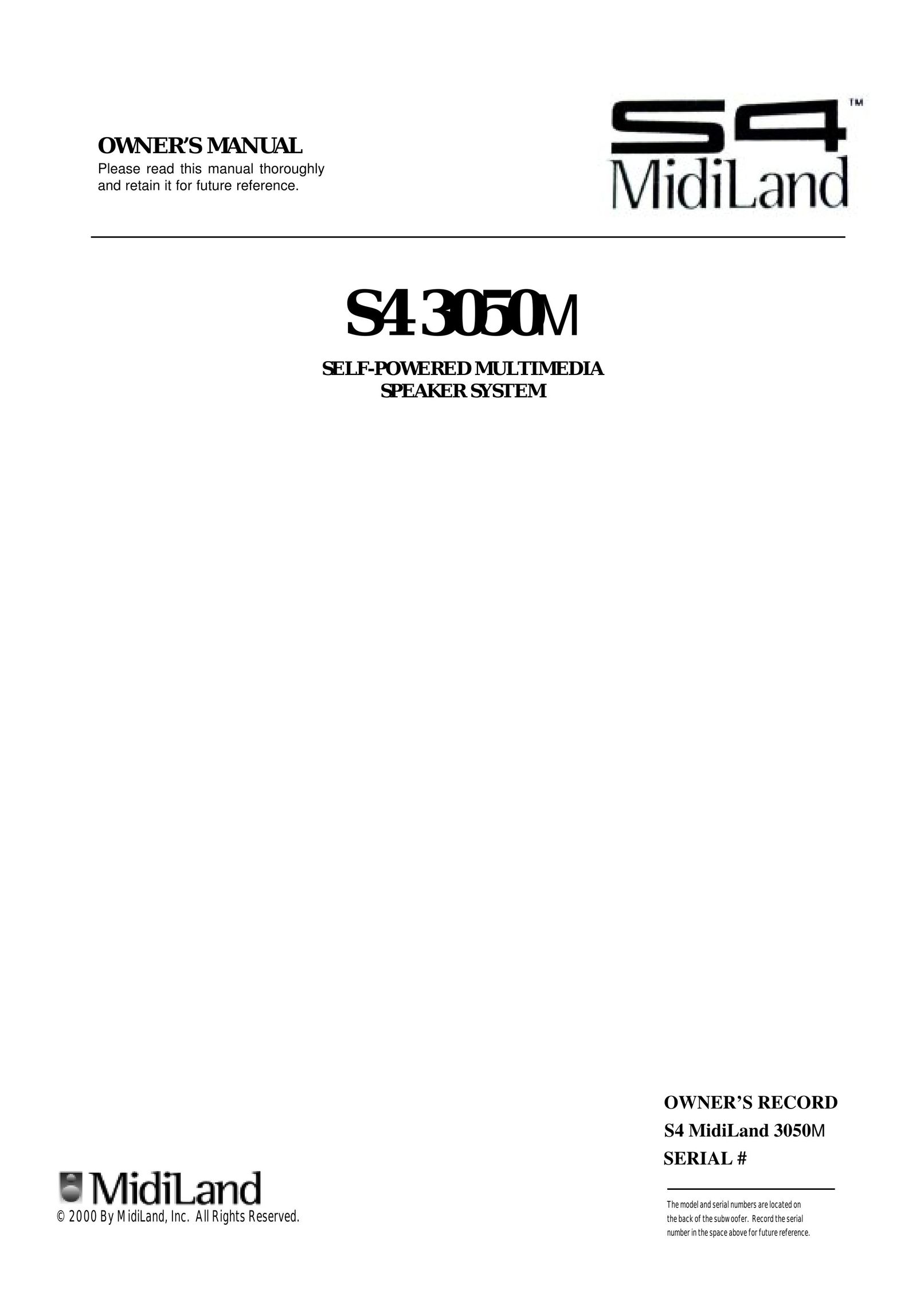 MidiLand S4 3050M Speaker System User Manual