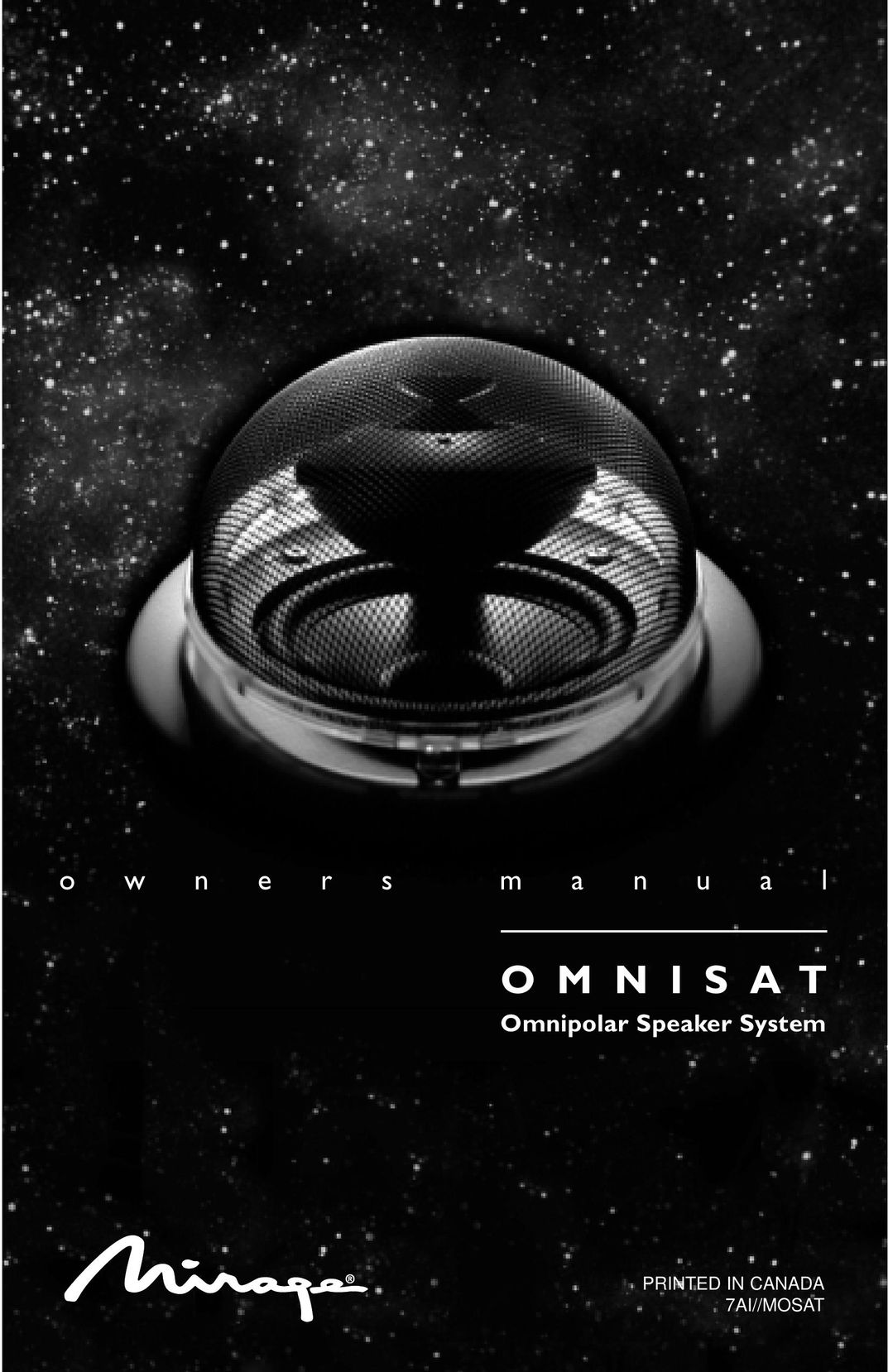 Mirage Loudspeakers Omnisat Speaker System User Manual