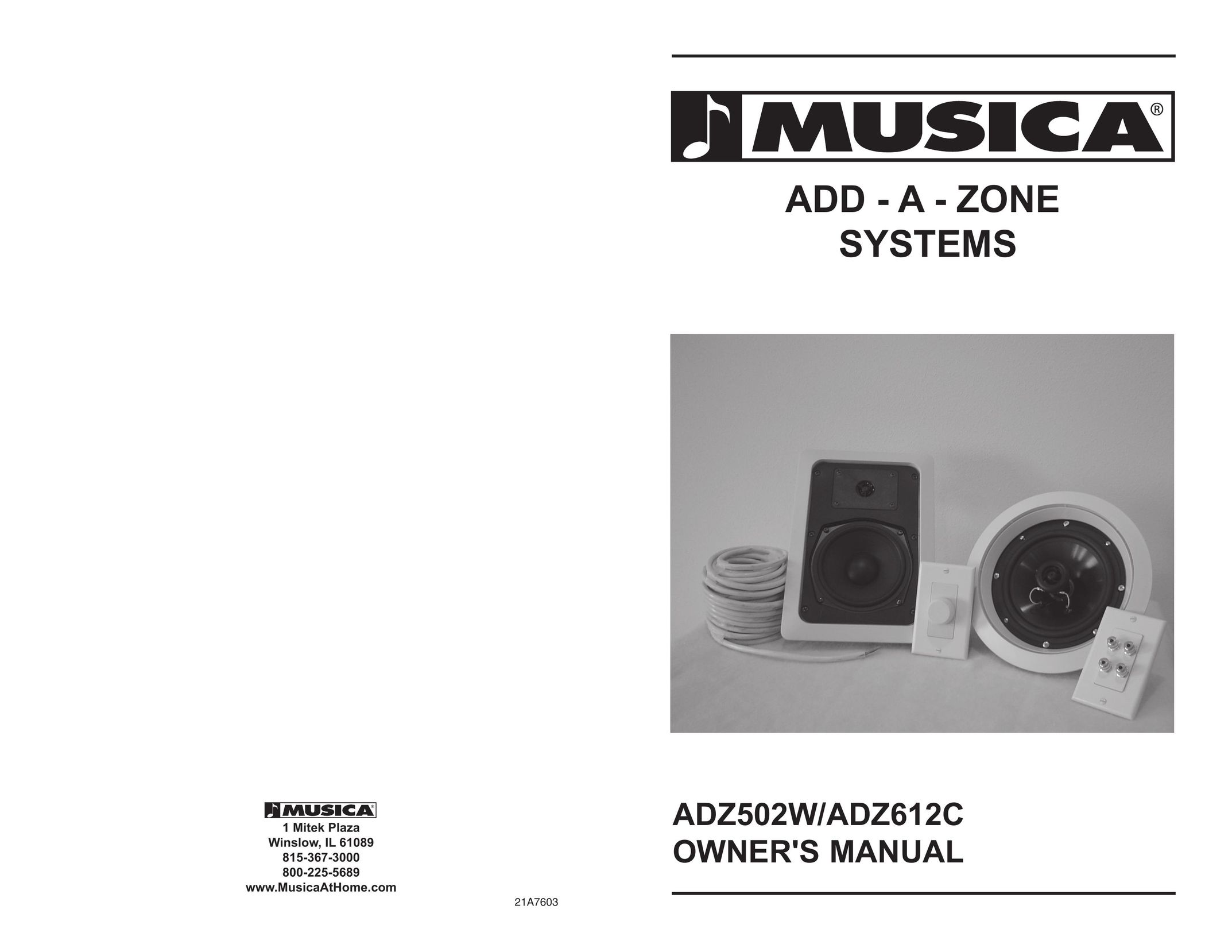 Musica ADD - A - ZONE SYSTEMS Speaker System User Manual
