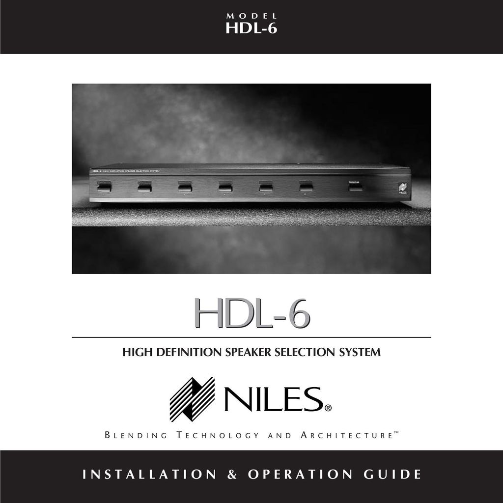 Niles Audio HDL-6 Speaker System User Manual