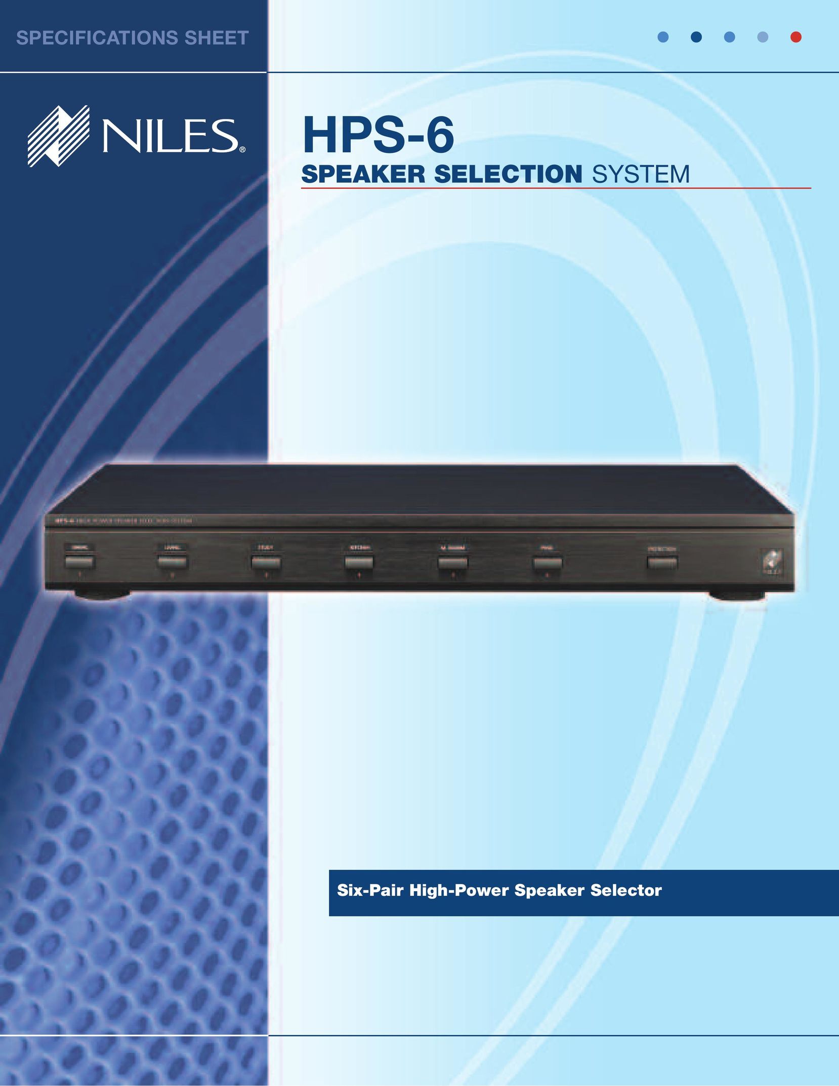 Niles Audio HPS-6 Speaker System User Manual