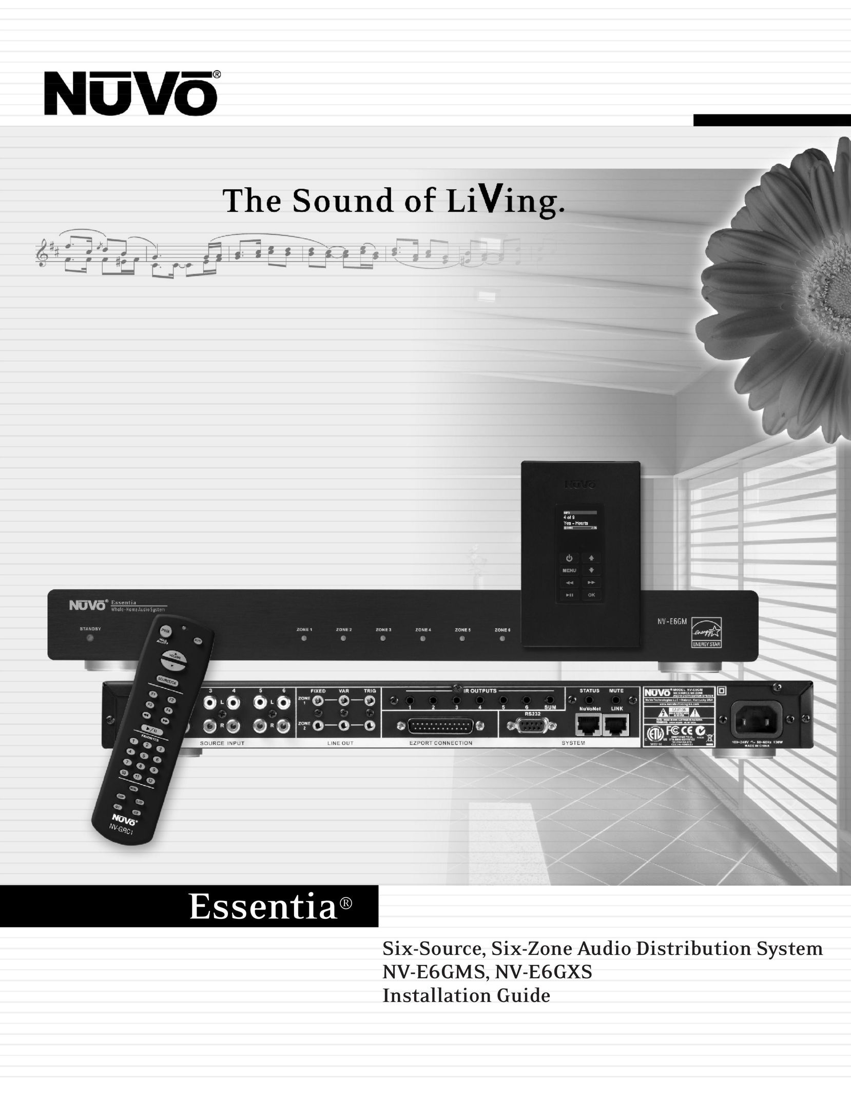Nuvo NV-E6GXS Speaker System User Manual