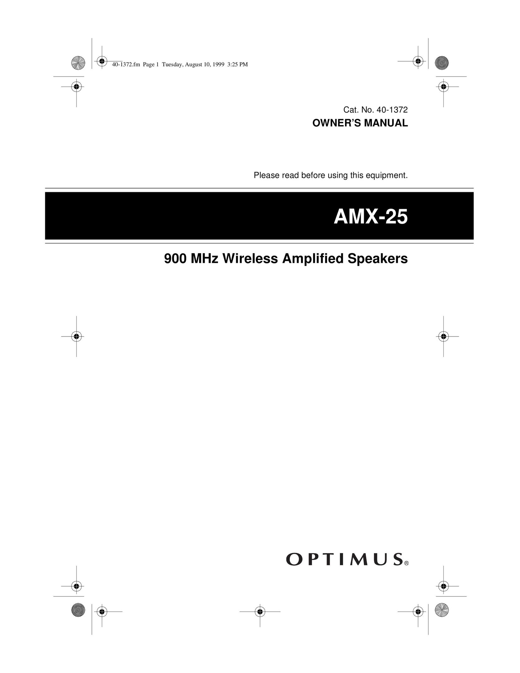 Panasonic AMX-25 Speaker System User Manual