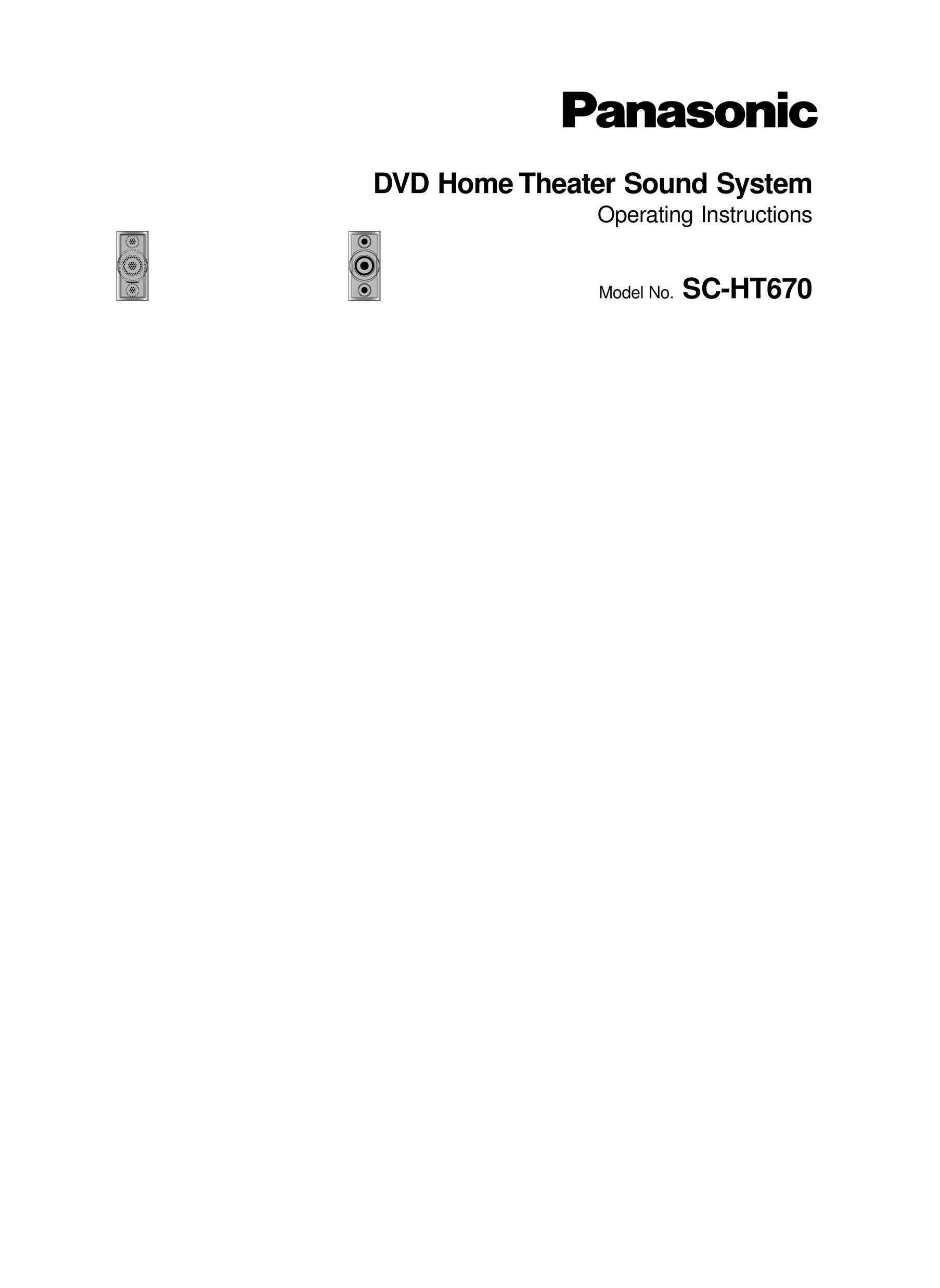 Panasonic SC-HT670 Speaker System User Manual