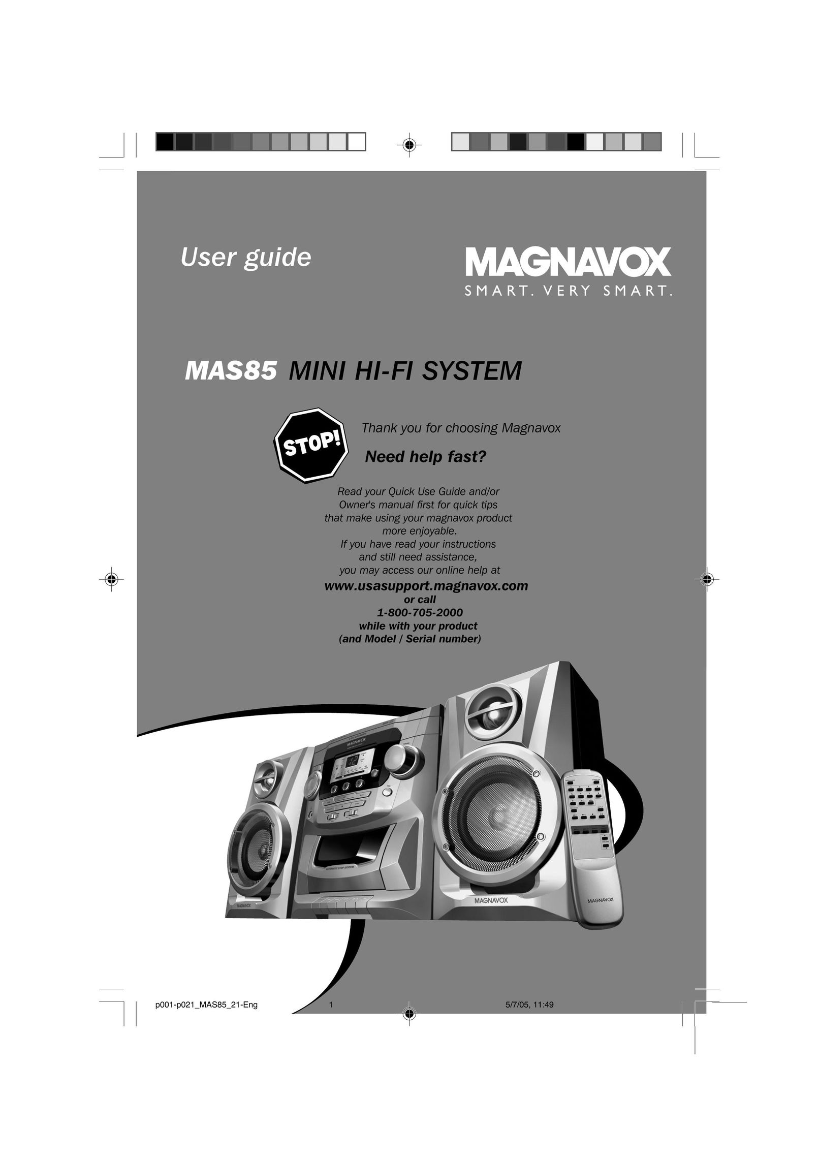 Philips MAS85 Speaker System User Manual