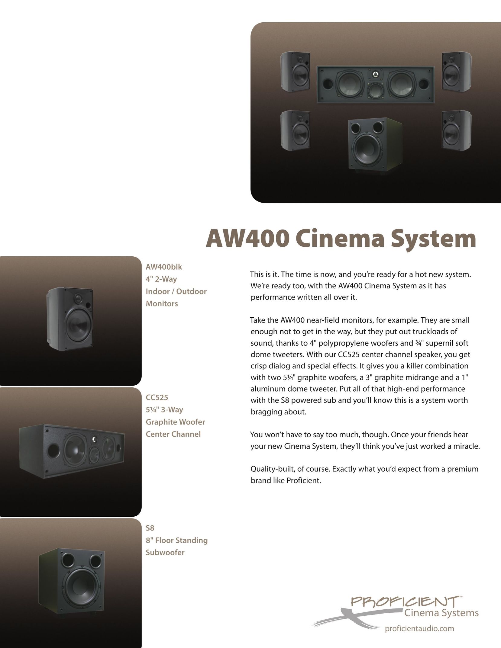 Proficient Audio Systems AW400 Speaker System User Manual