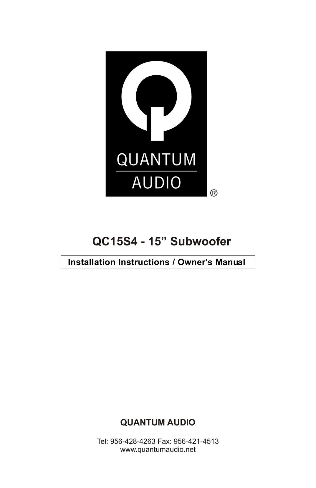 Quantum Audio QC15S4 Speaker System User Manual