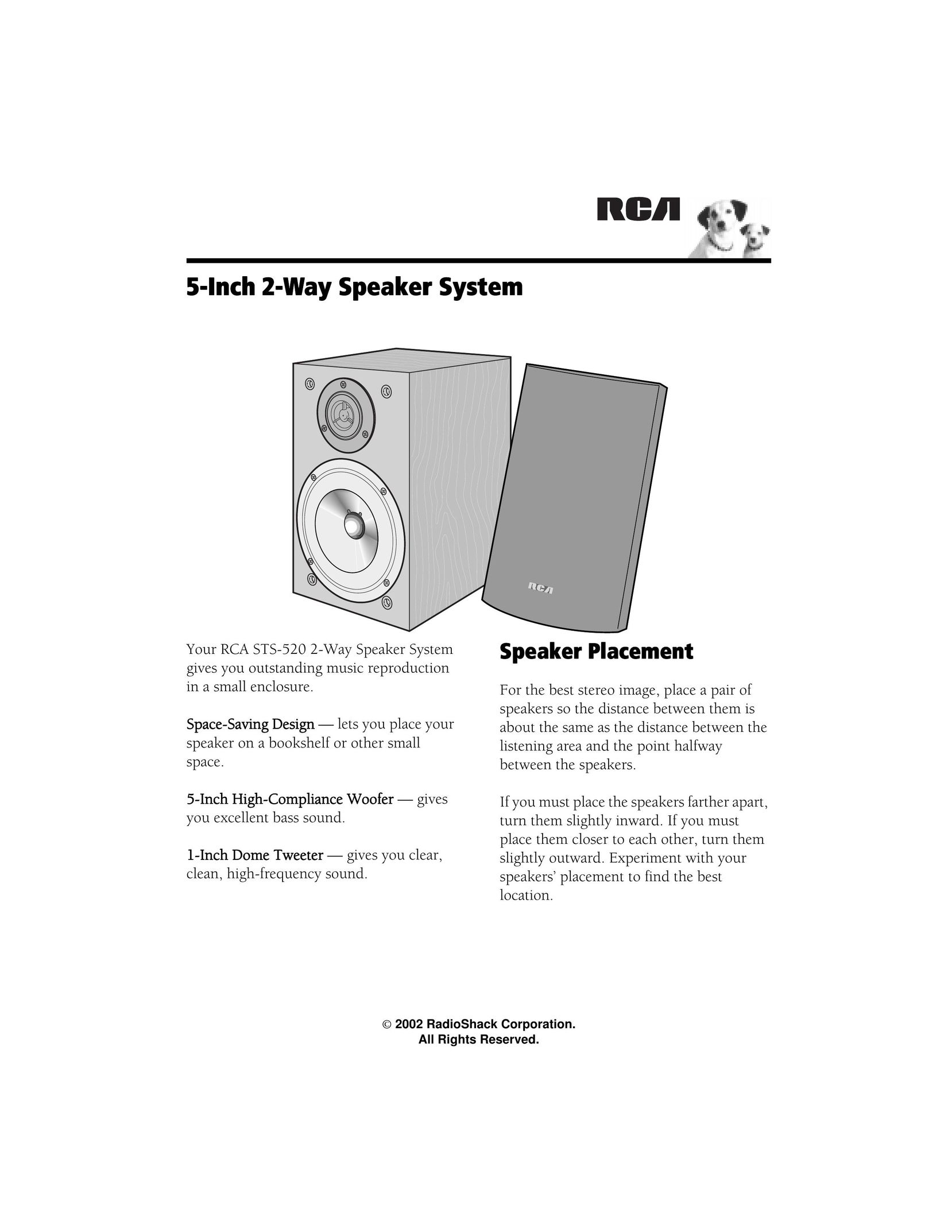 Radio Shack STS-520 Speaker System User Manual