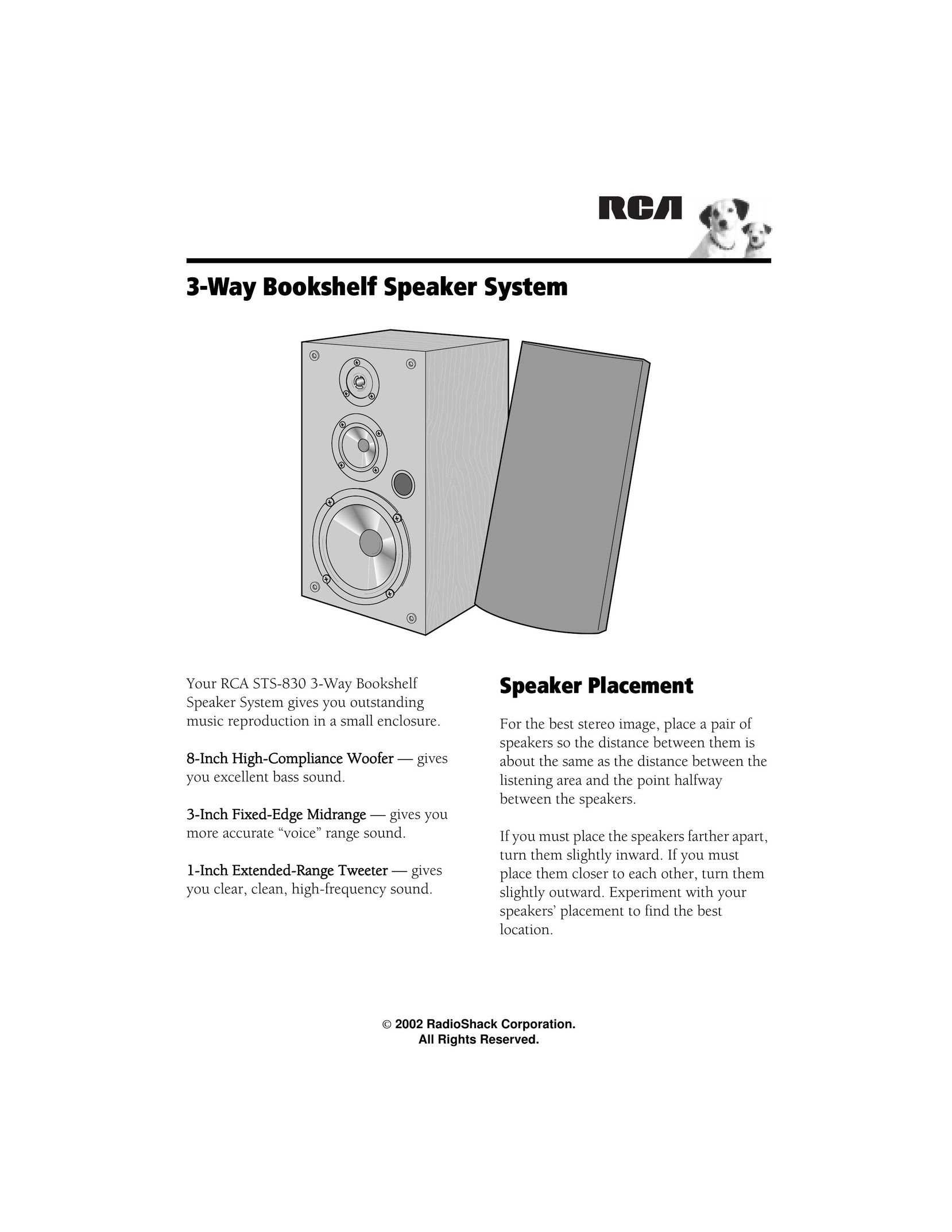 RCA STS-830 Speaker System User Manual
