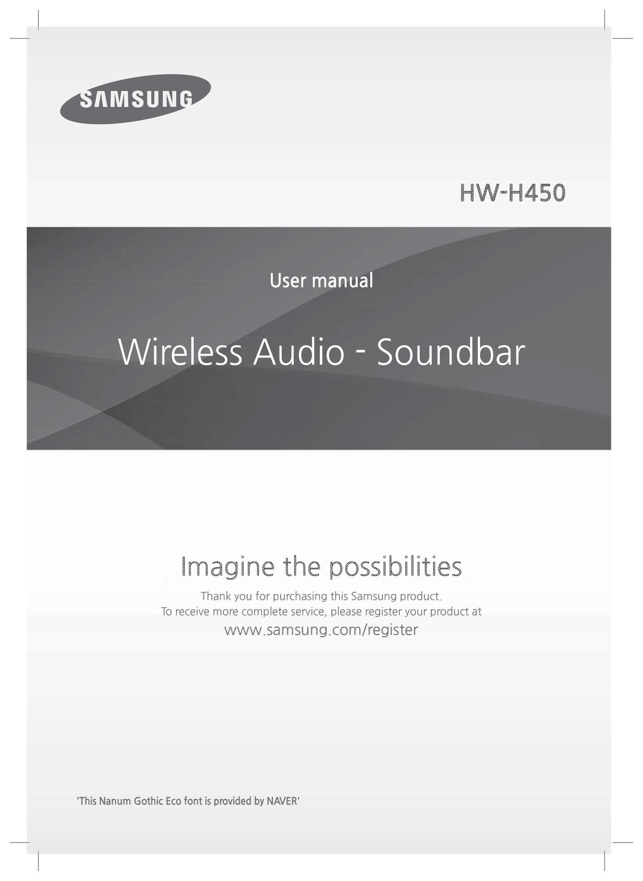 Samsung HW-H450/ZA Speaker System User Manual