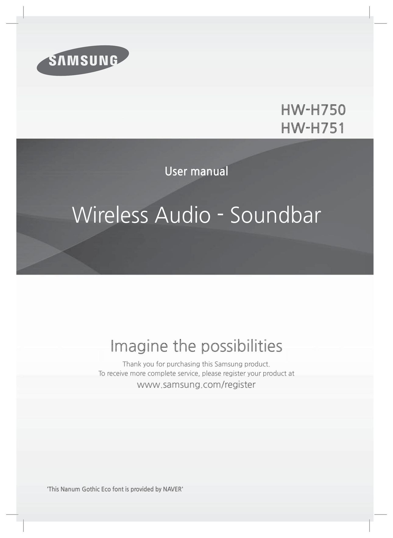 Samsung HW-H750/ZA Speaker System User Manual