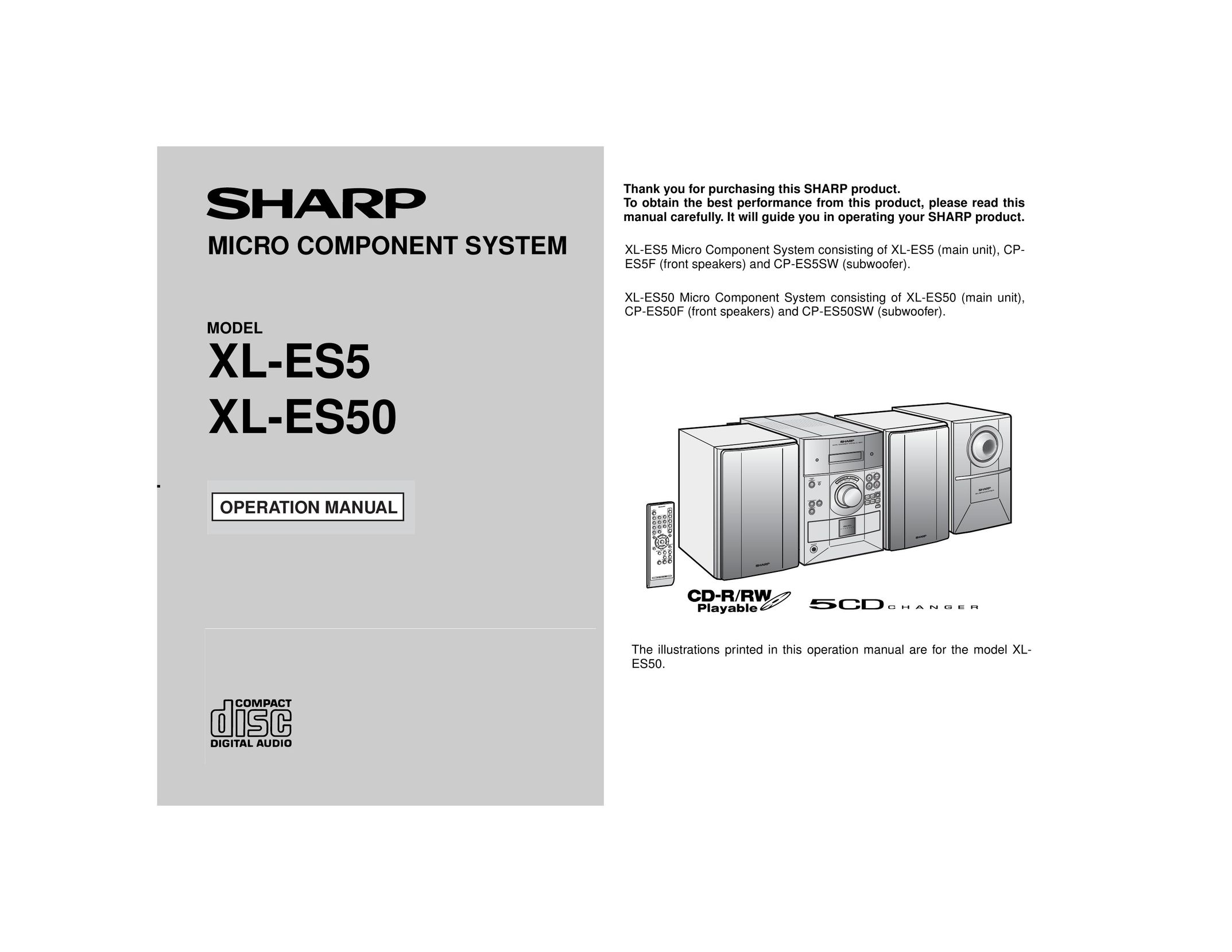 Sharp XL-ES50 Speaker System User Manual