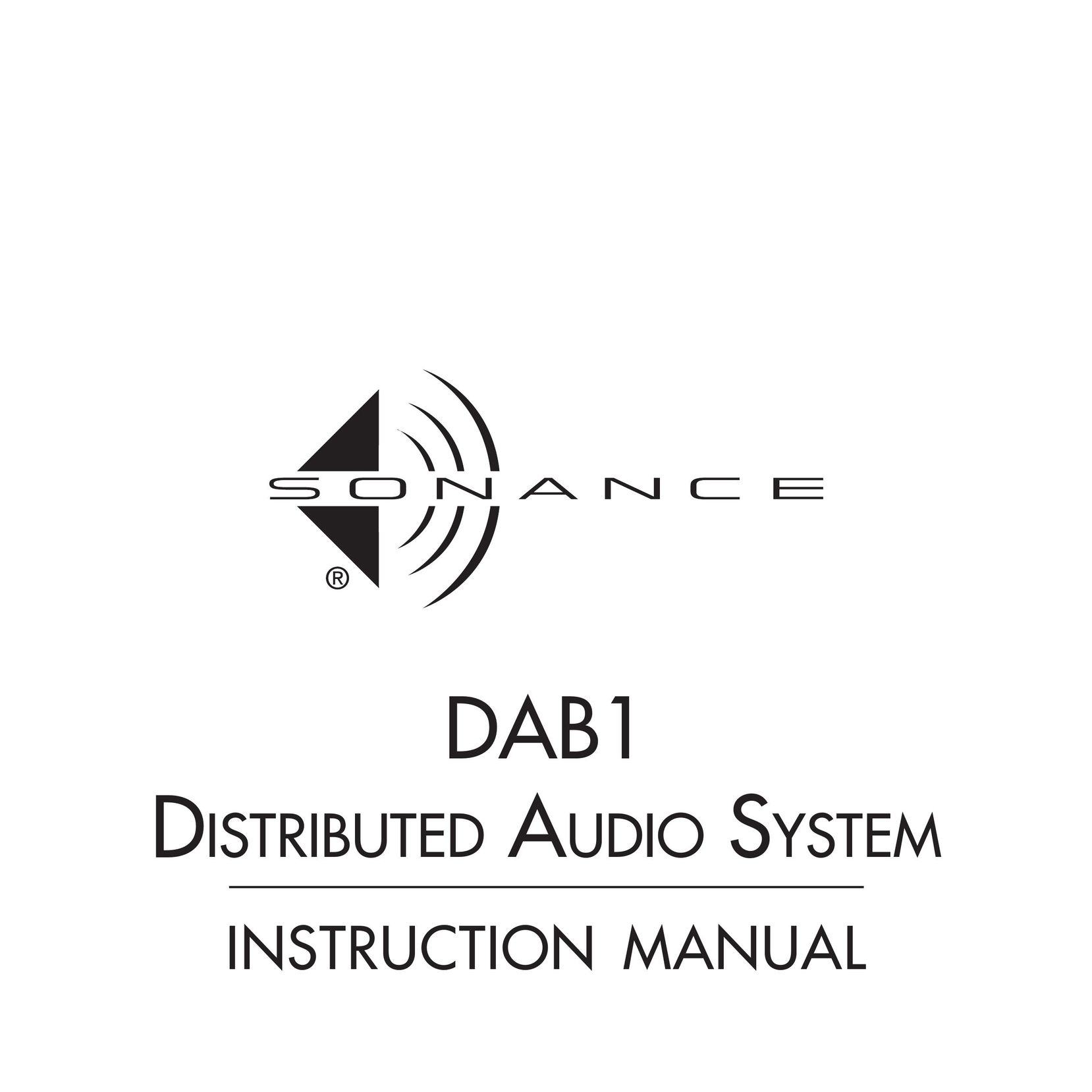 Sonance DAB1 Speaker System User Manual