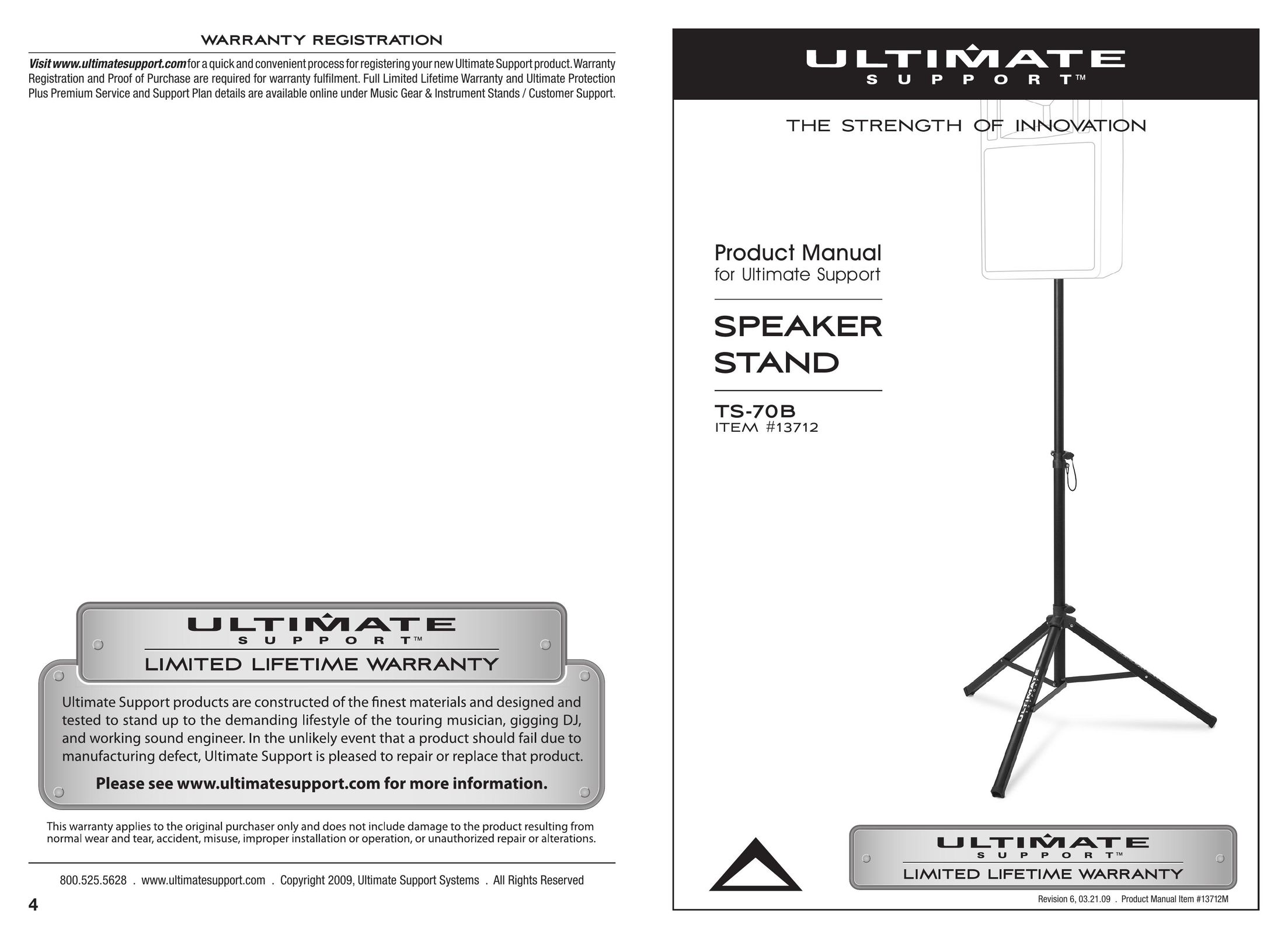 Ultimate Support Systems TS-70B Speaker System User Manual