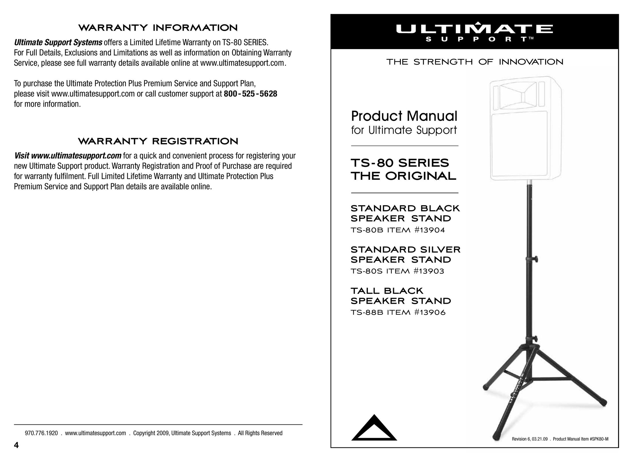Ultimate Support Systems TS-80B ITEM #13904 Speaker System User Manual