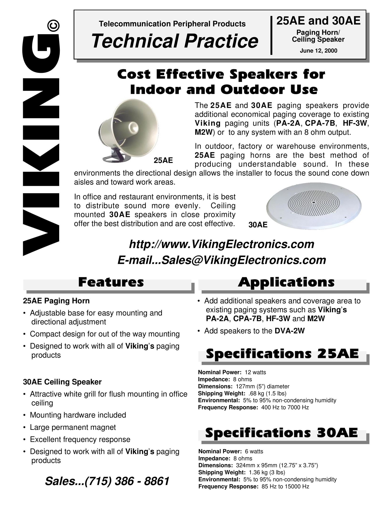 Viking 25AE Speaker System User Manual