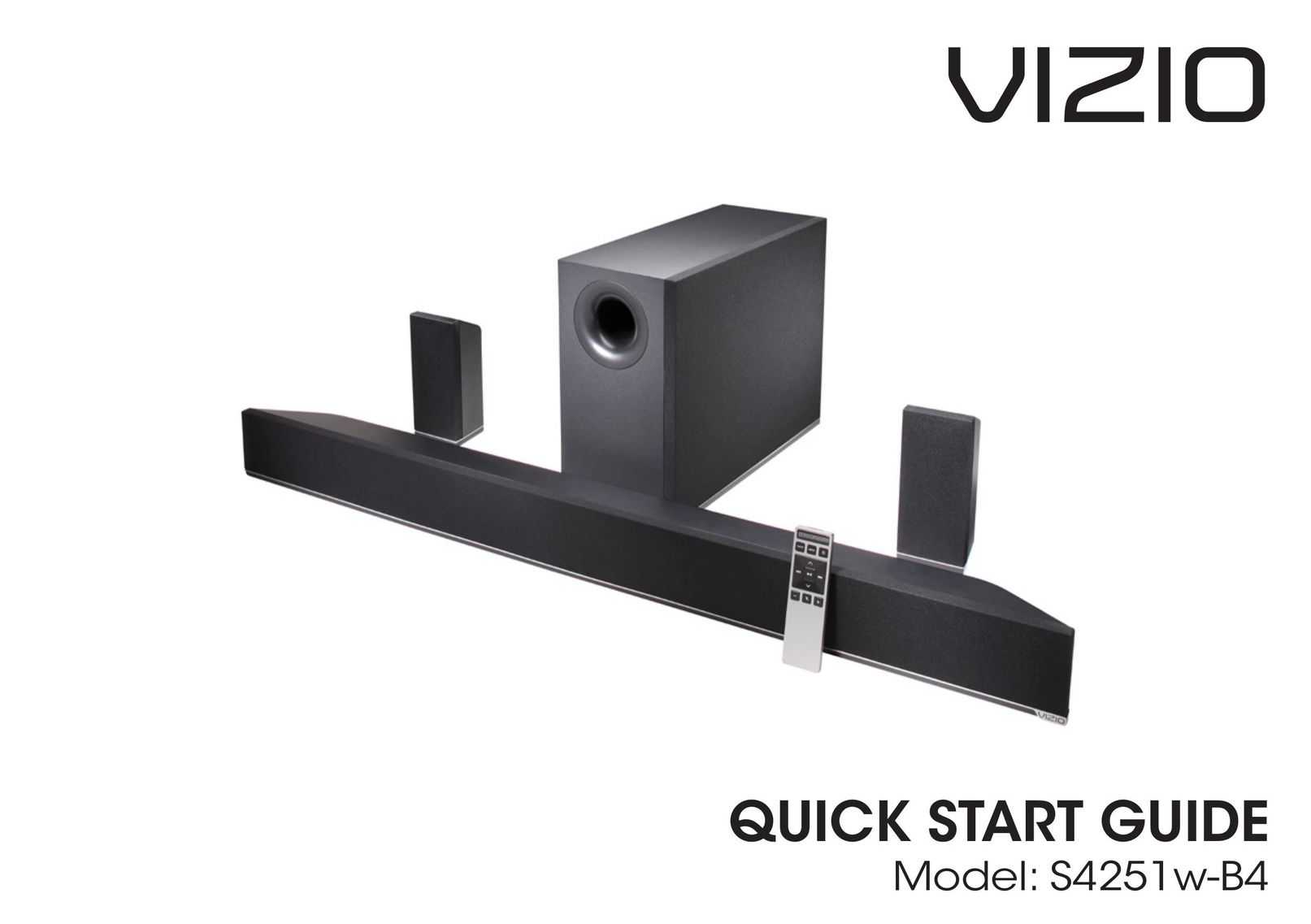 Vizio S4251WB4 Speaker System User Manual