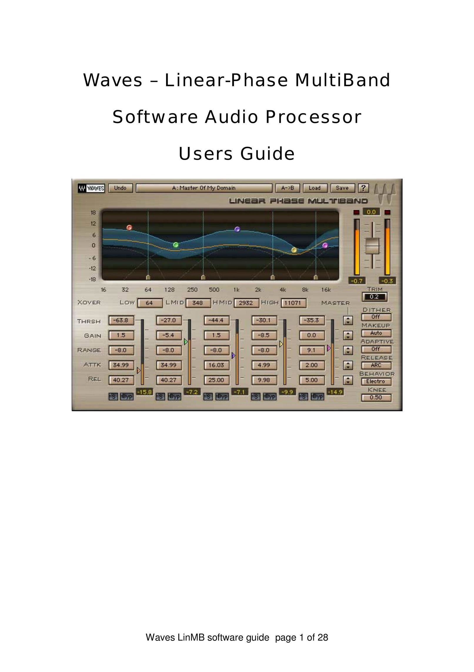 Waves Linear-Phase MultiBand Software Audio Processor Speaker System User Manual