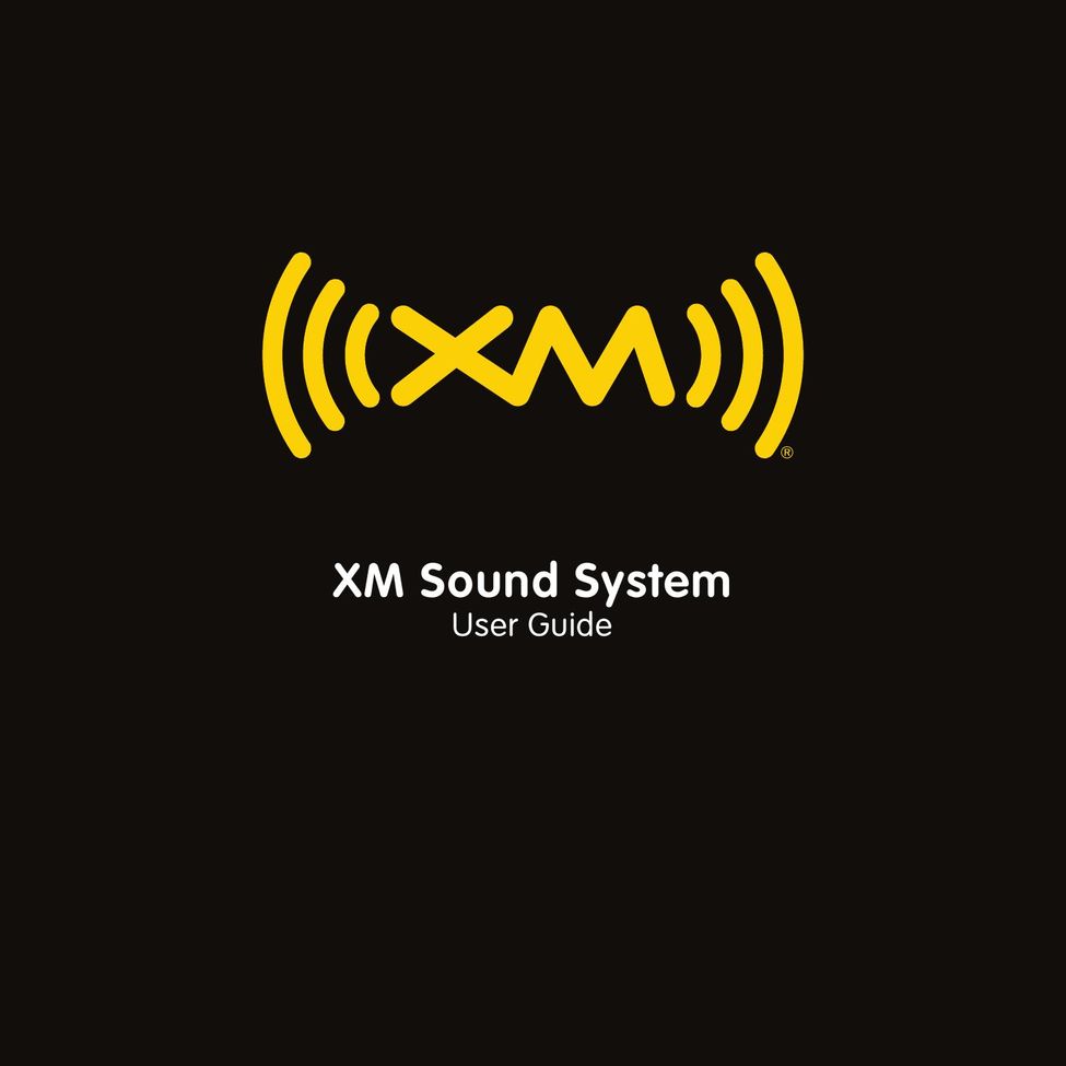 XM Satellite Radio XMBB1 Speaker System User Manual
