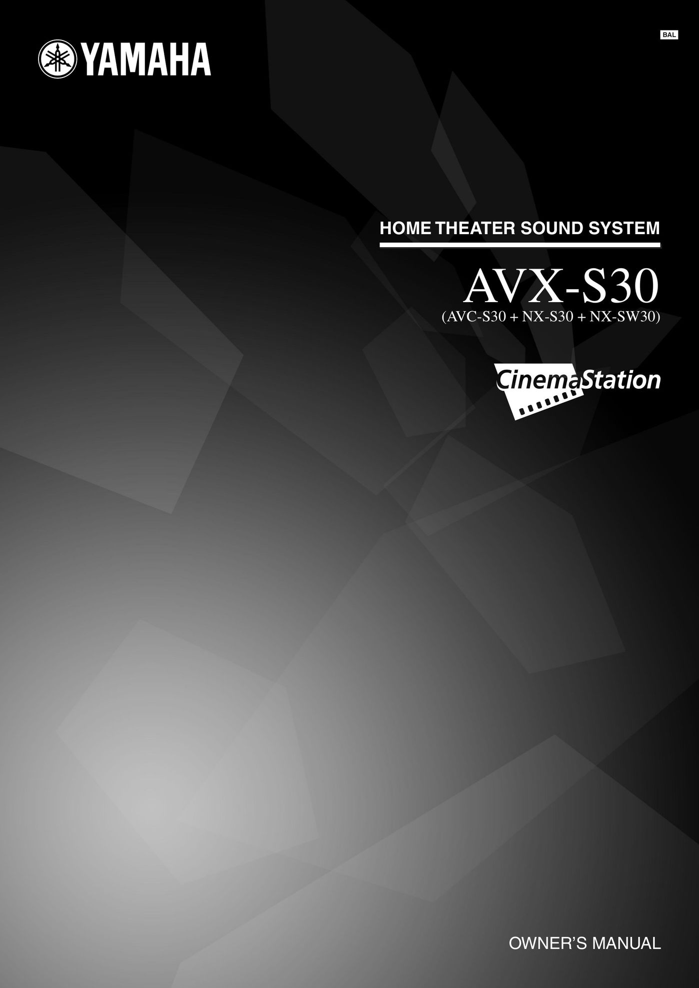 Yamaha AVX-S30 Speaker System User Manual