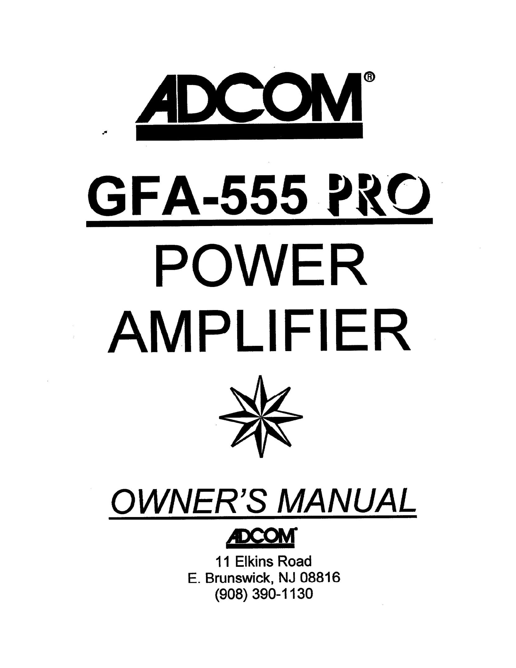 Adcom GFA-555 Stereo Amplifier User Manual