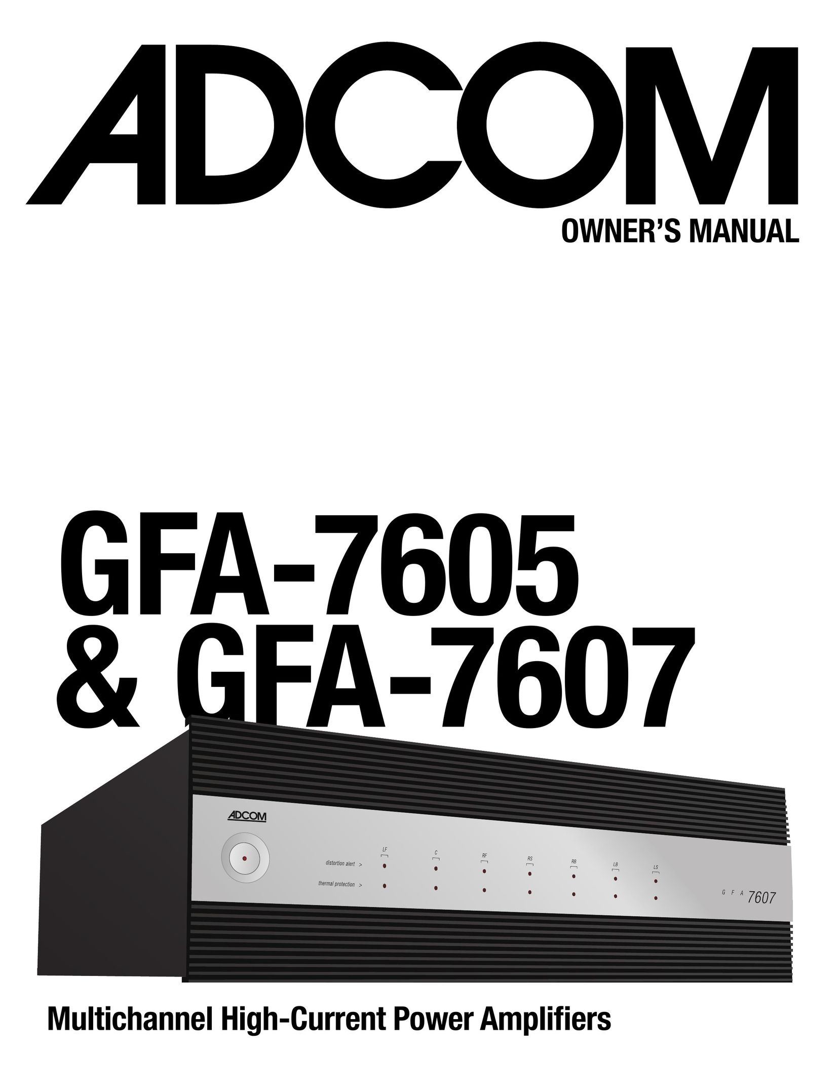 Adcom GFA-7605 Stereo Amplifier User Manual
