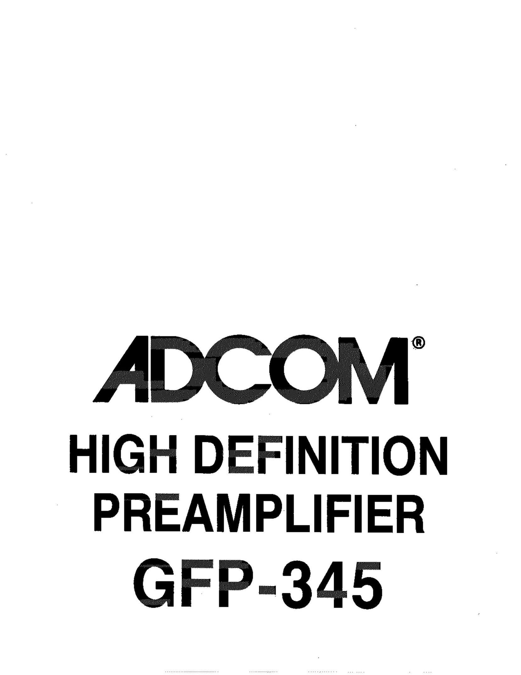 Adcom GFP-345 Stereo Amplifier User Manual