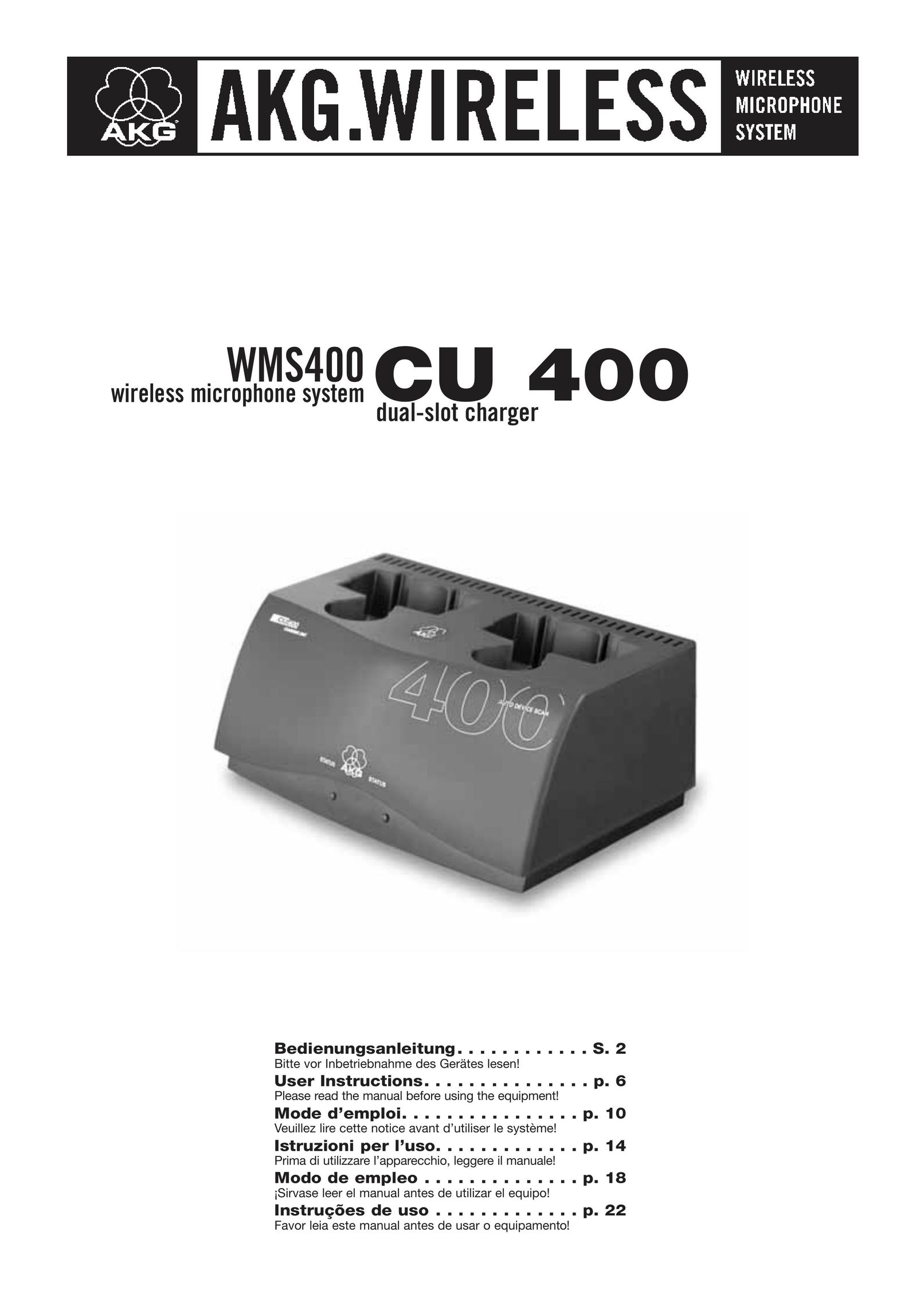 AKG Acoustics CU 400 Stereo Amplifier User Manual