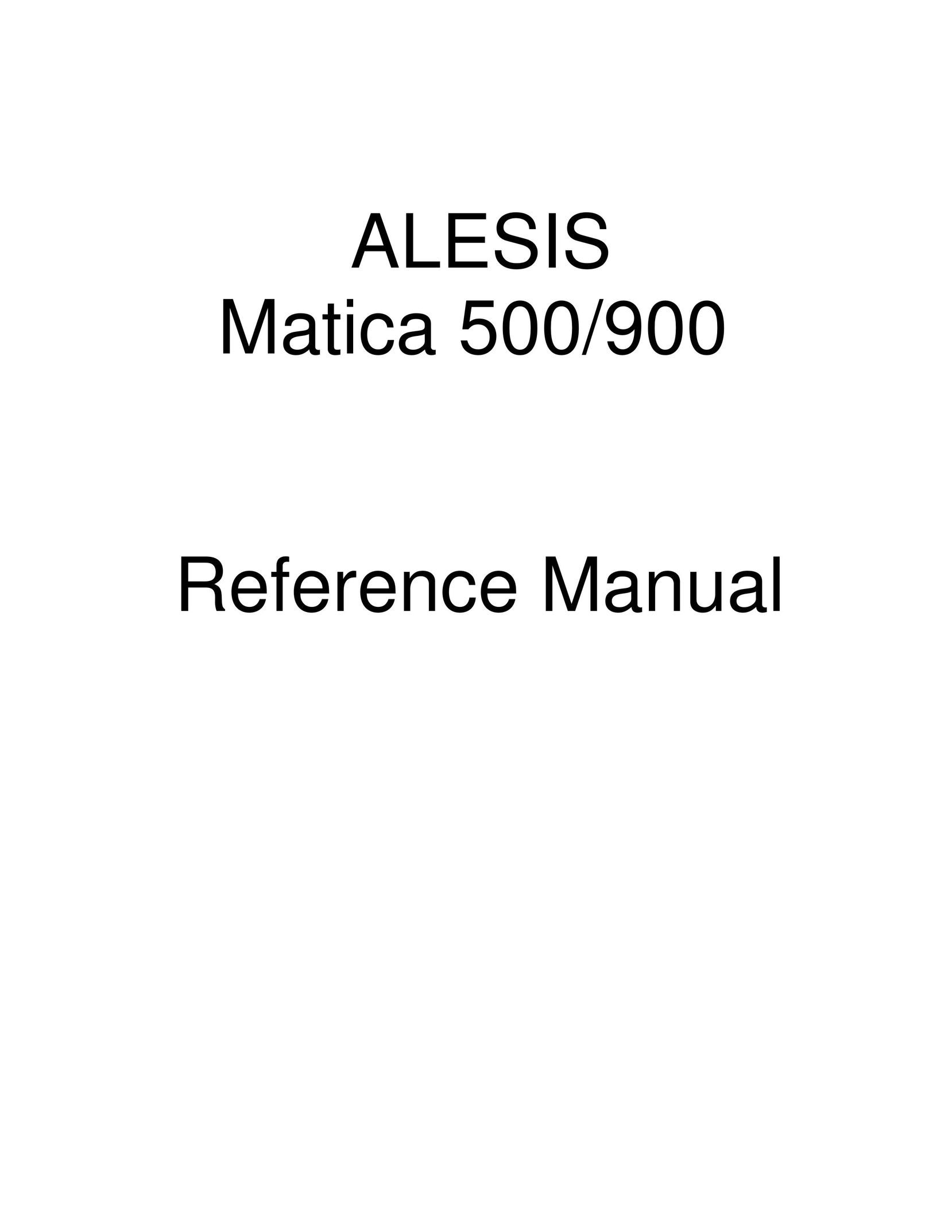 Alesis Matica 500 Stereo Amplifier User Manual