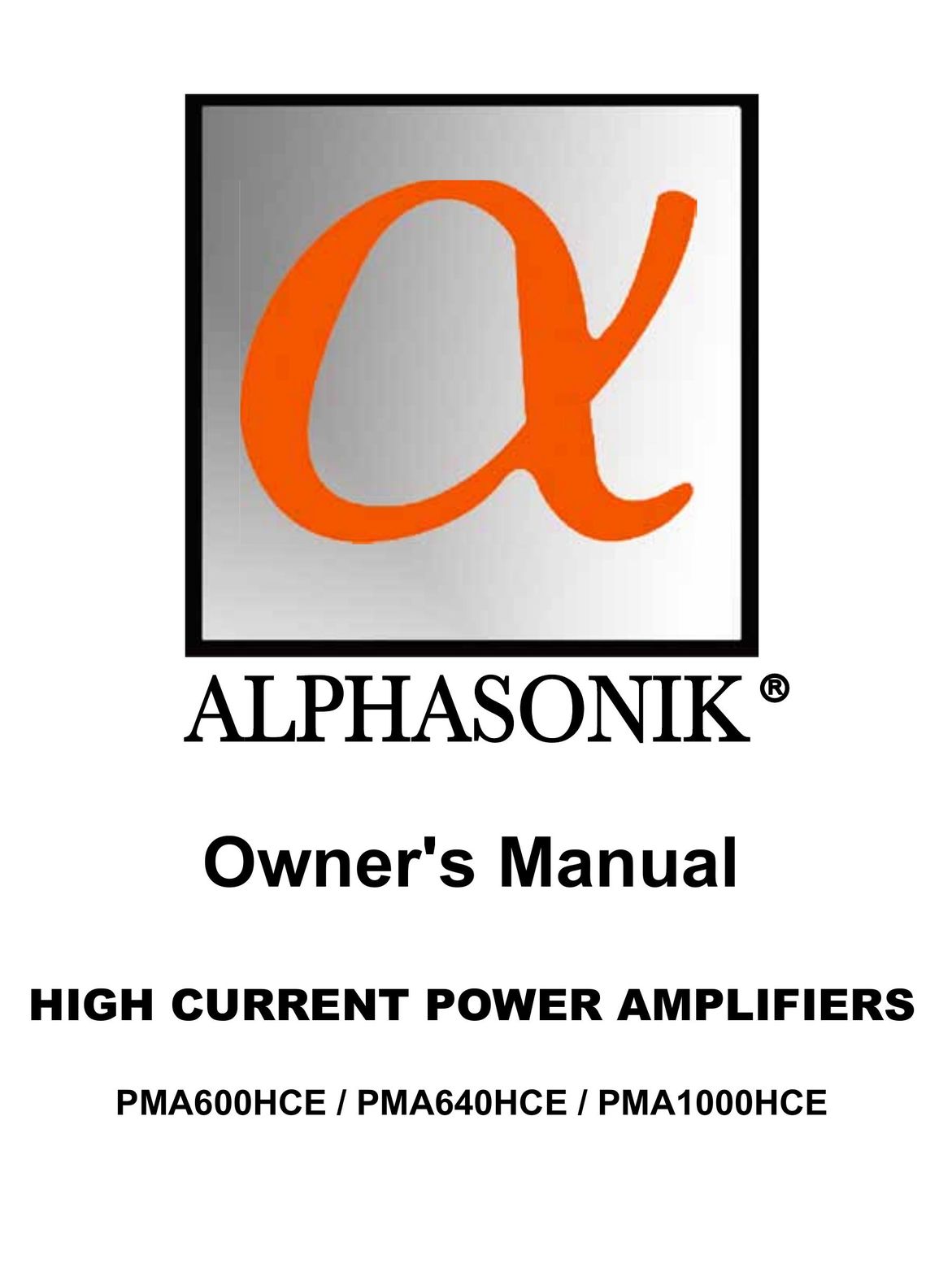 Alphasonik PMA1000HCE Stereo Amplifier User Manual