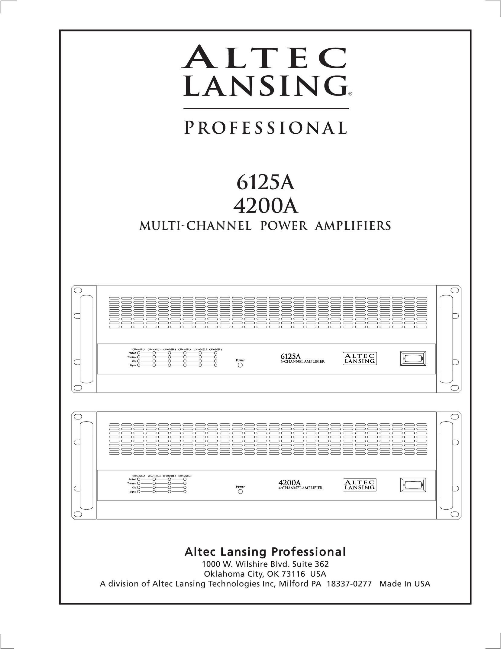 Altec Lansing 6125A Stereo Amplifier User Manual