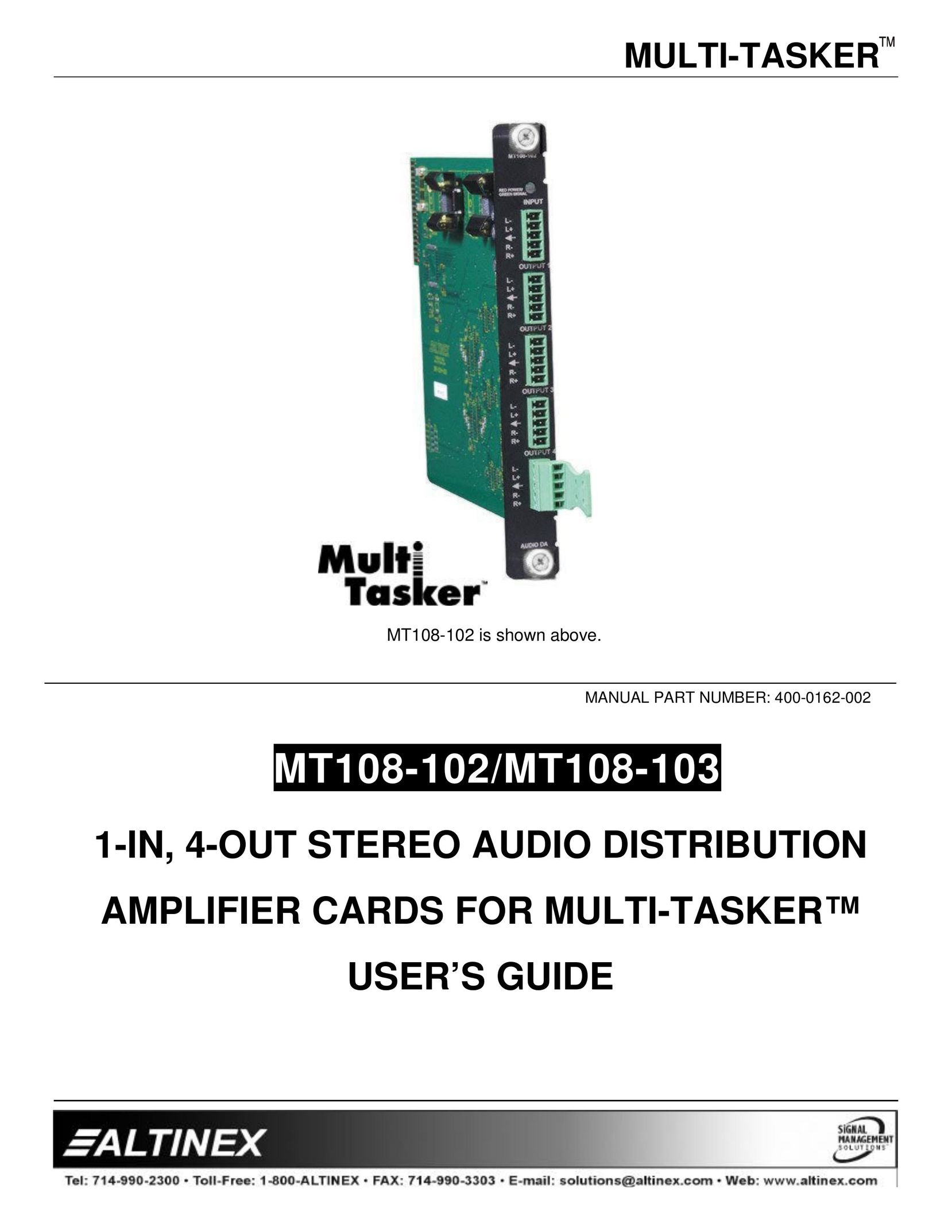 Altinex MT108-102 Stereo Amplifier User Manual